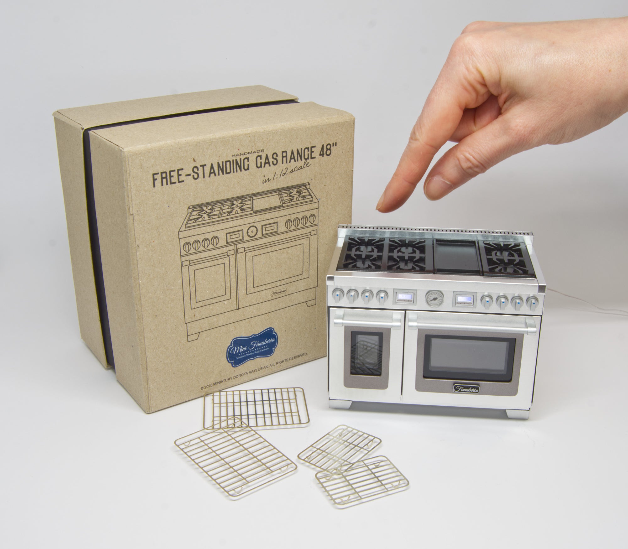 Free-standing Gas Range 48" (1:12 scale)