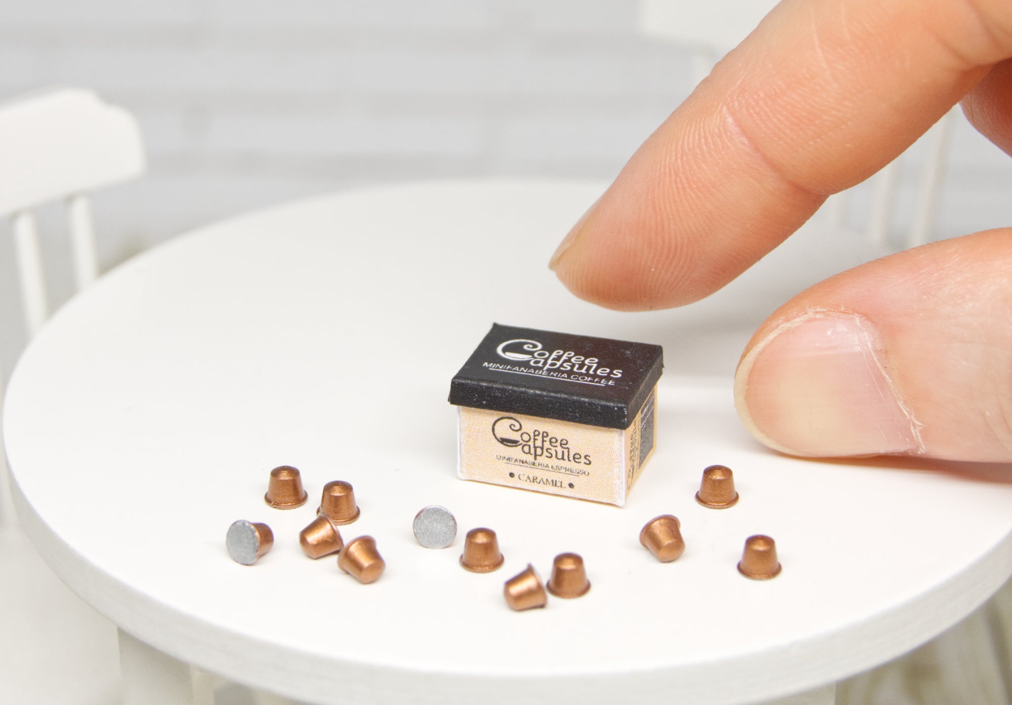 Box with 12 removable capsules (1:12 scale)