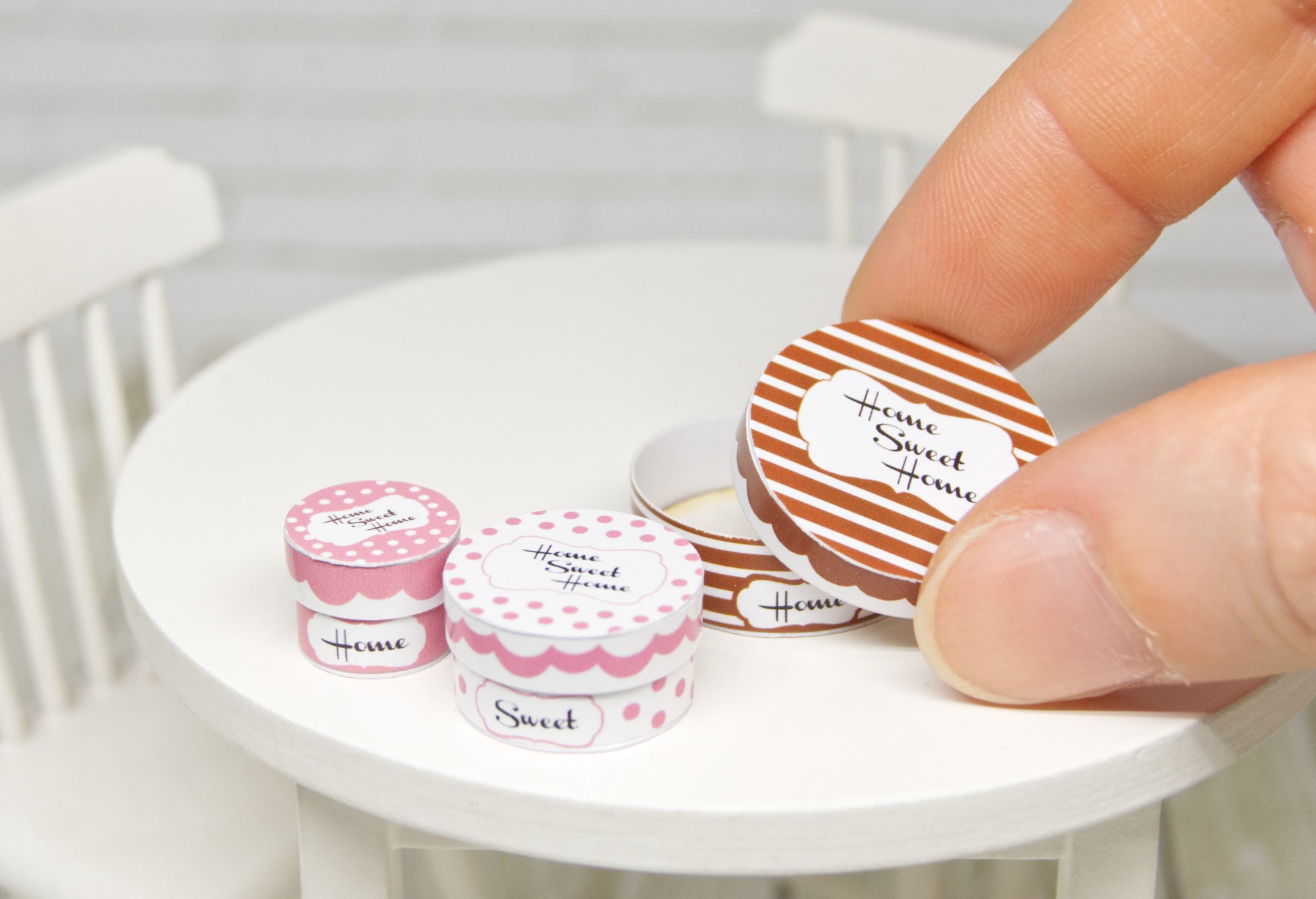 Round Boxes Set - 3pcs (1:12 scale)