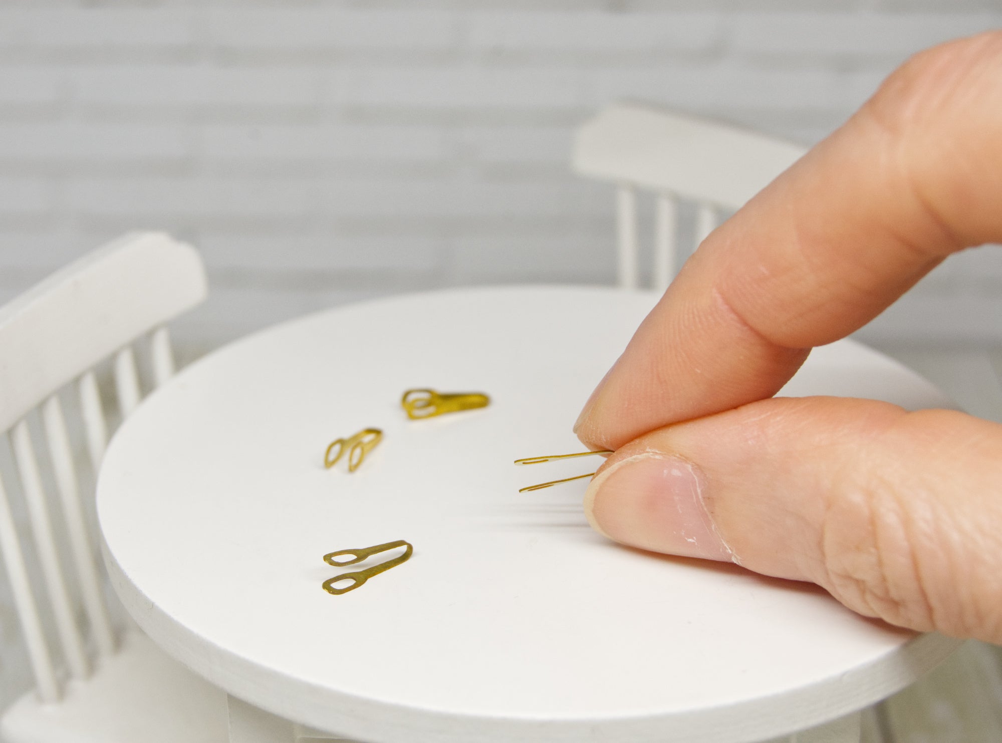 Metal Sugar tongs (1:12 scale) gold color