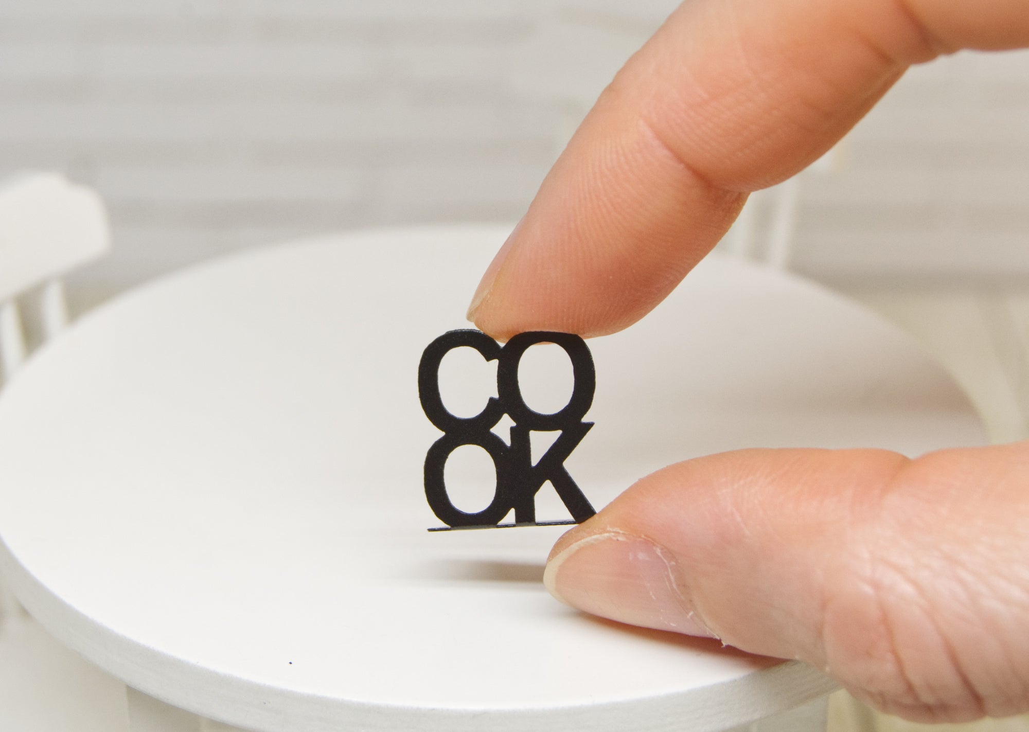 Metal Bookend - COOK (1:12 scale)
