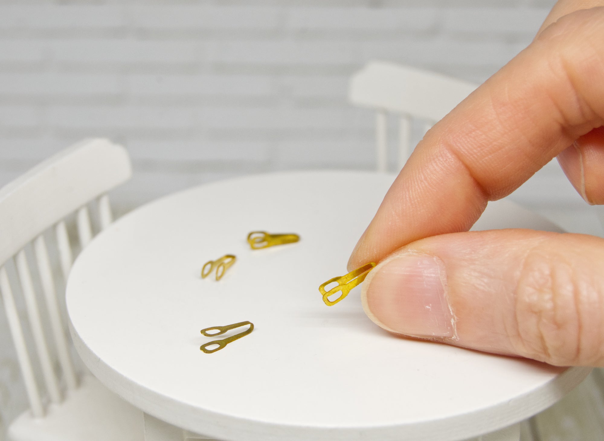 Metal Sugar tongs (1:12 scale) gold color