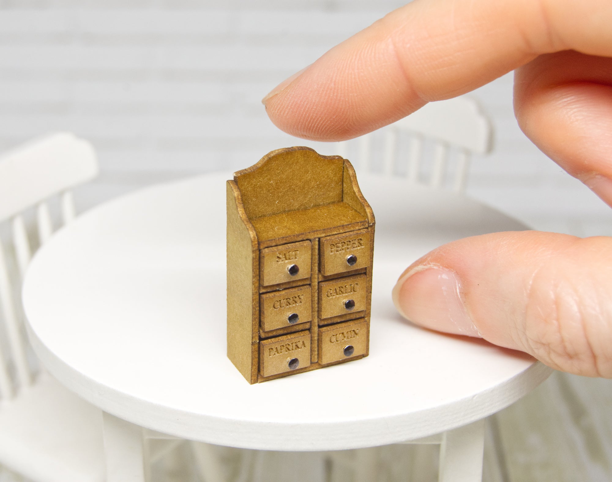Spice chest with drawers (1:12 scale)