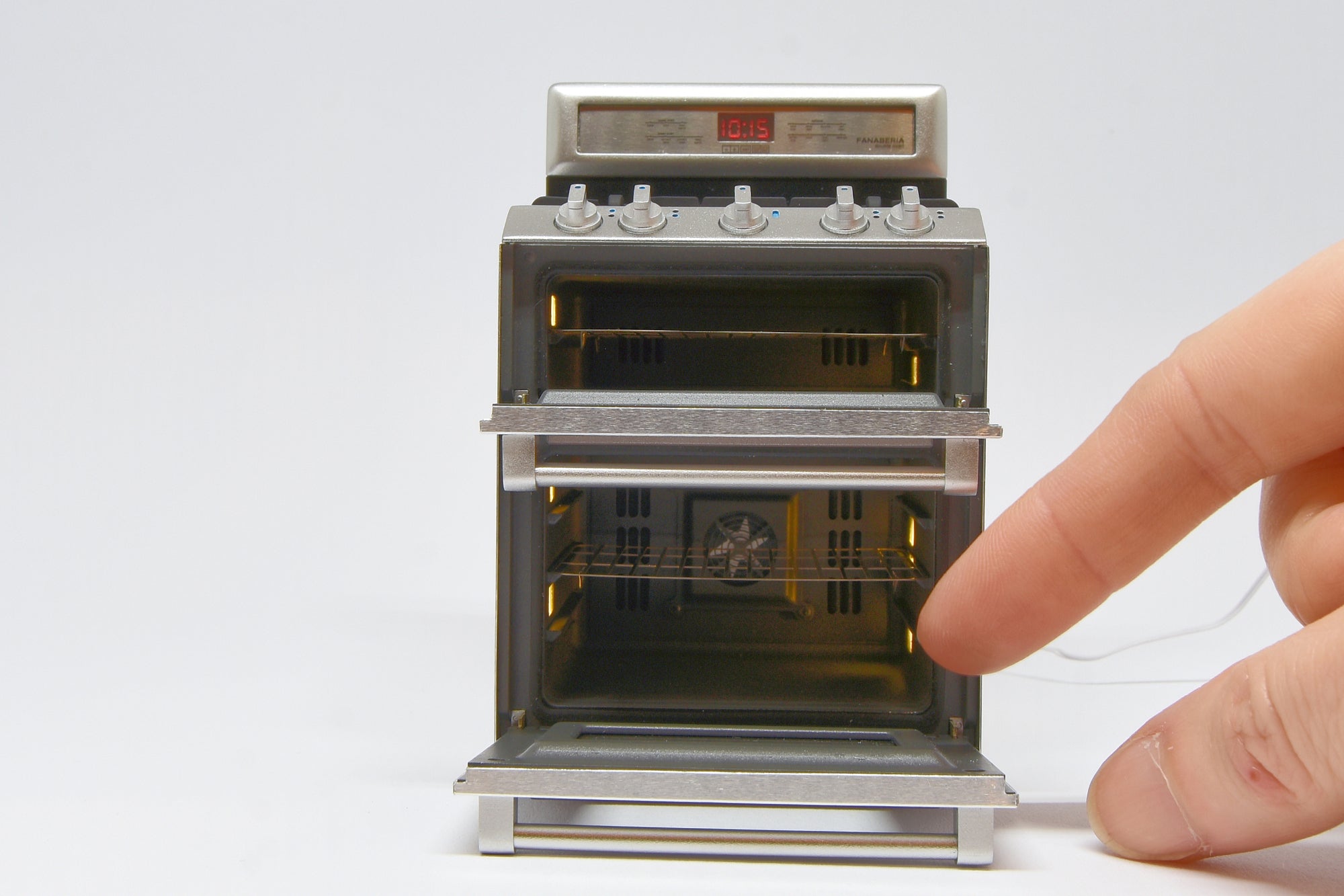 Double Oven Gas Range (1:12 scale) openable, with working light