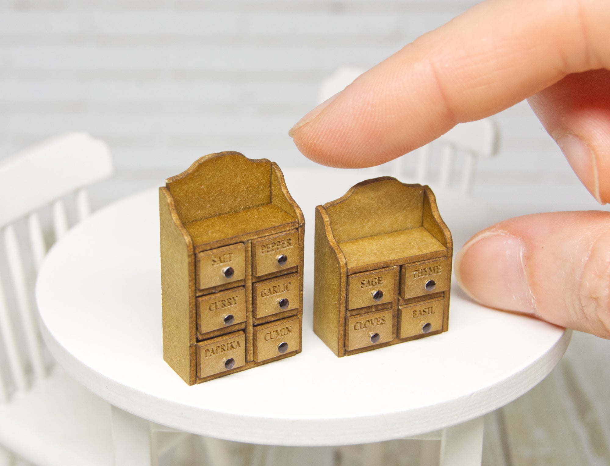 Spice chest with drawers (1:12 scale)