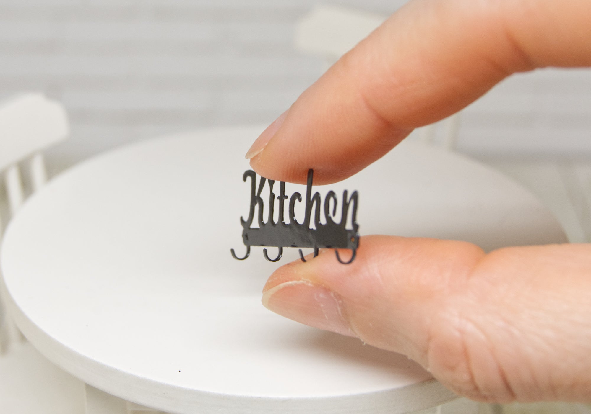 Metal "Kitchen" Mug rack (1:12 scale)