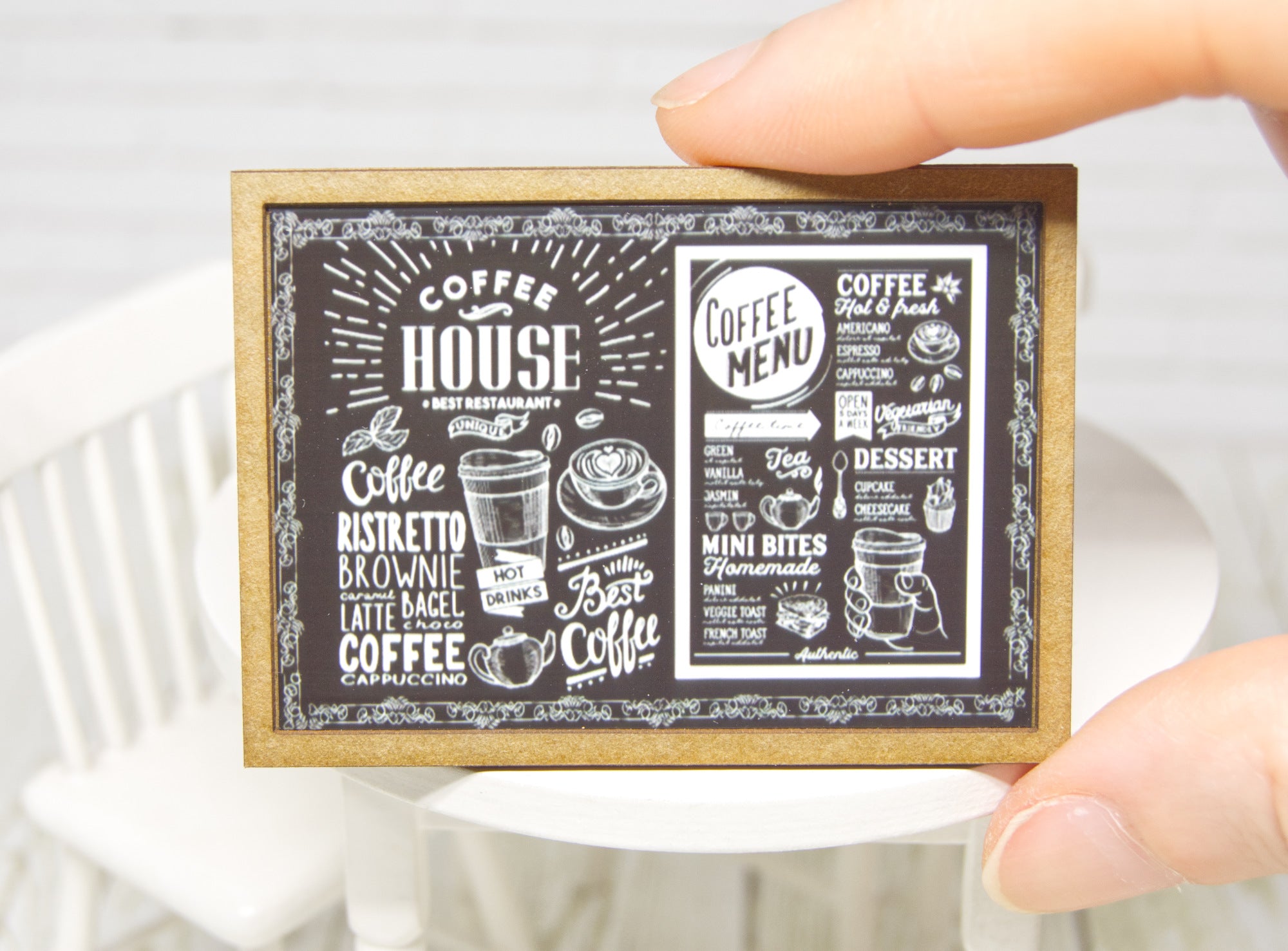 Chalkboard framed Sign (1:12 scale)