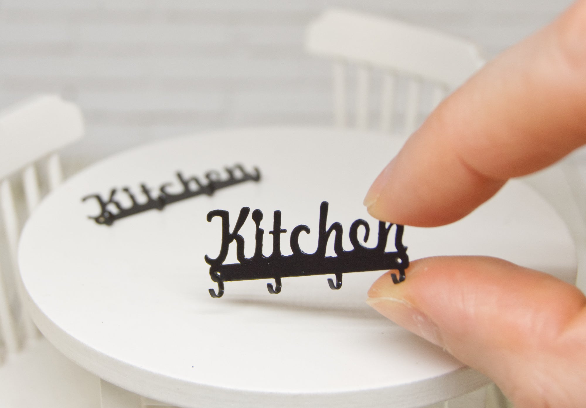 Metal "Kitchen" Mug rack (1:12 scale)