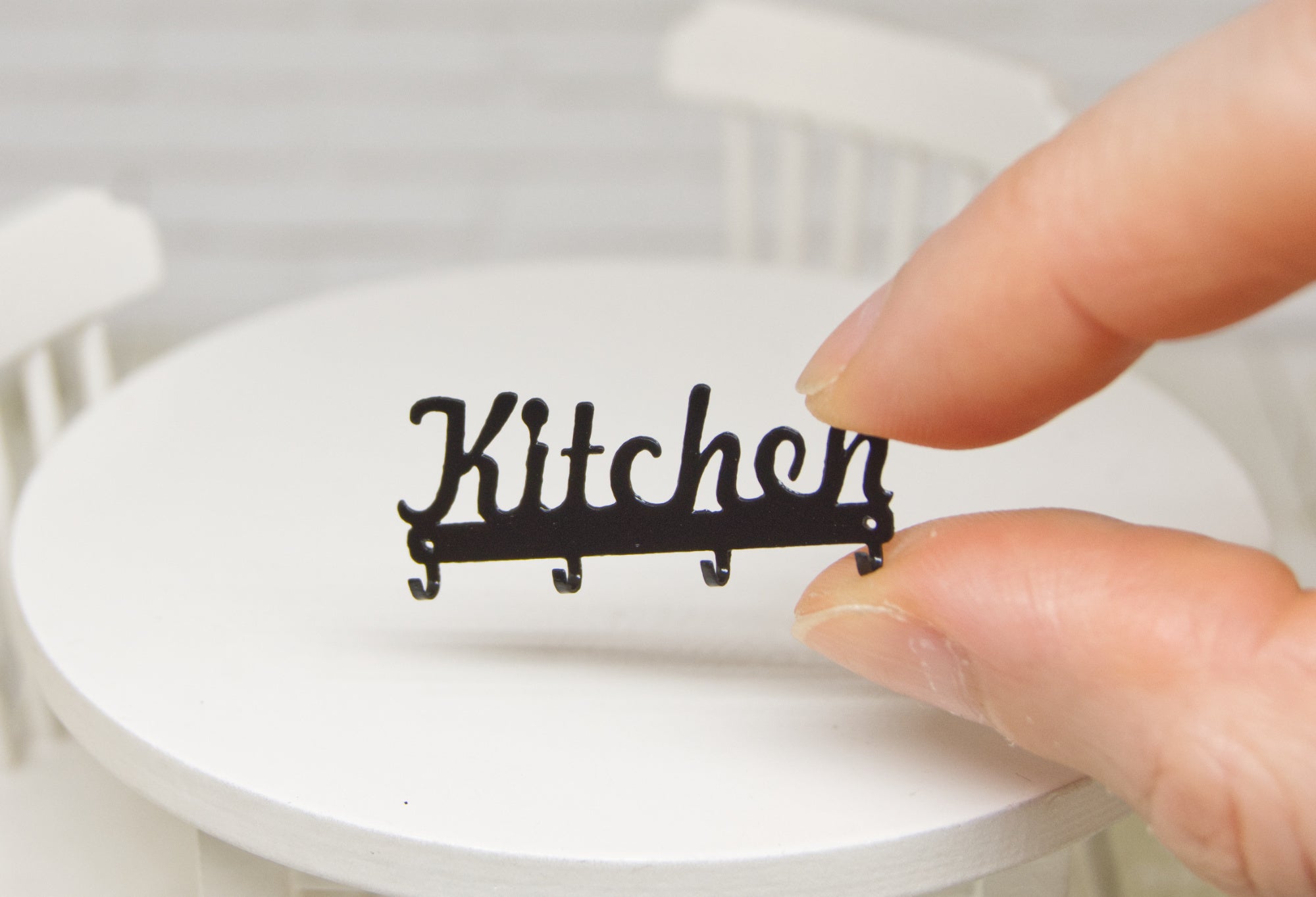 Metal "Kitchen" Mug rack (1:12 scale)