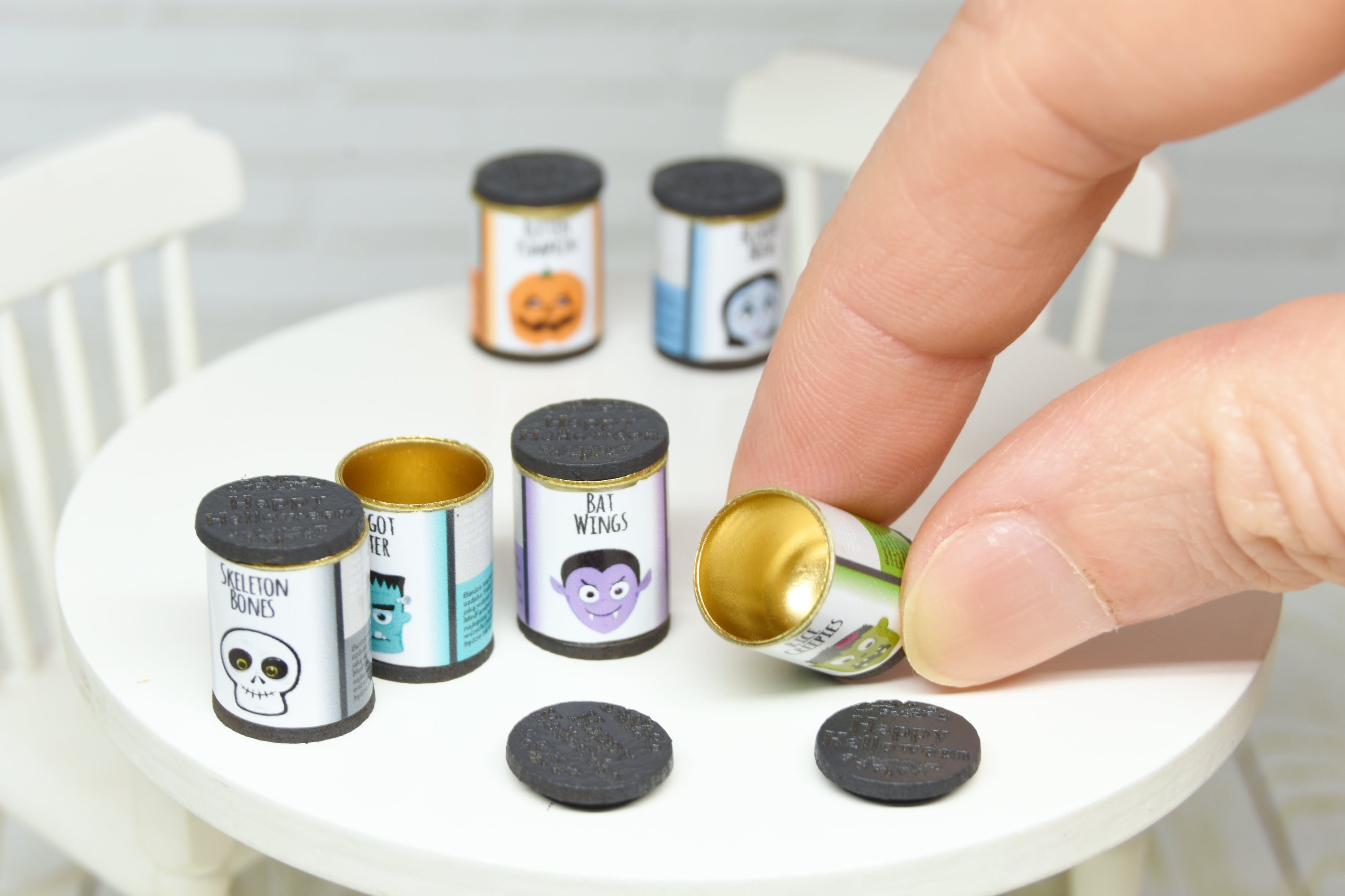 Storage tins - 6pcs (1:12 scale) Halloween
