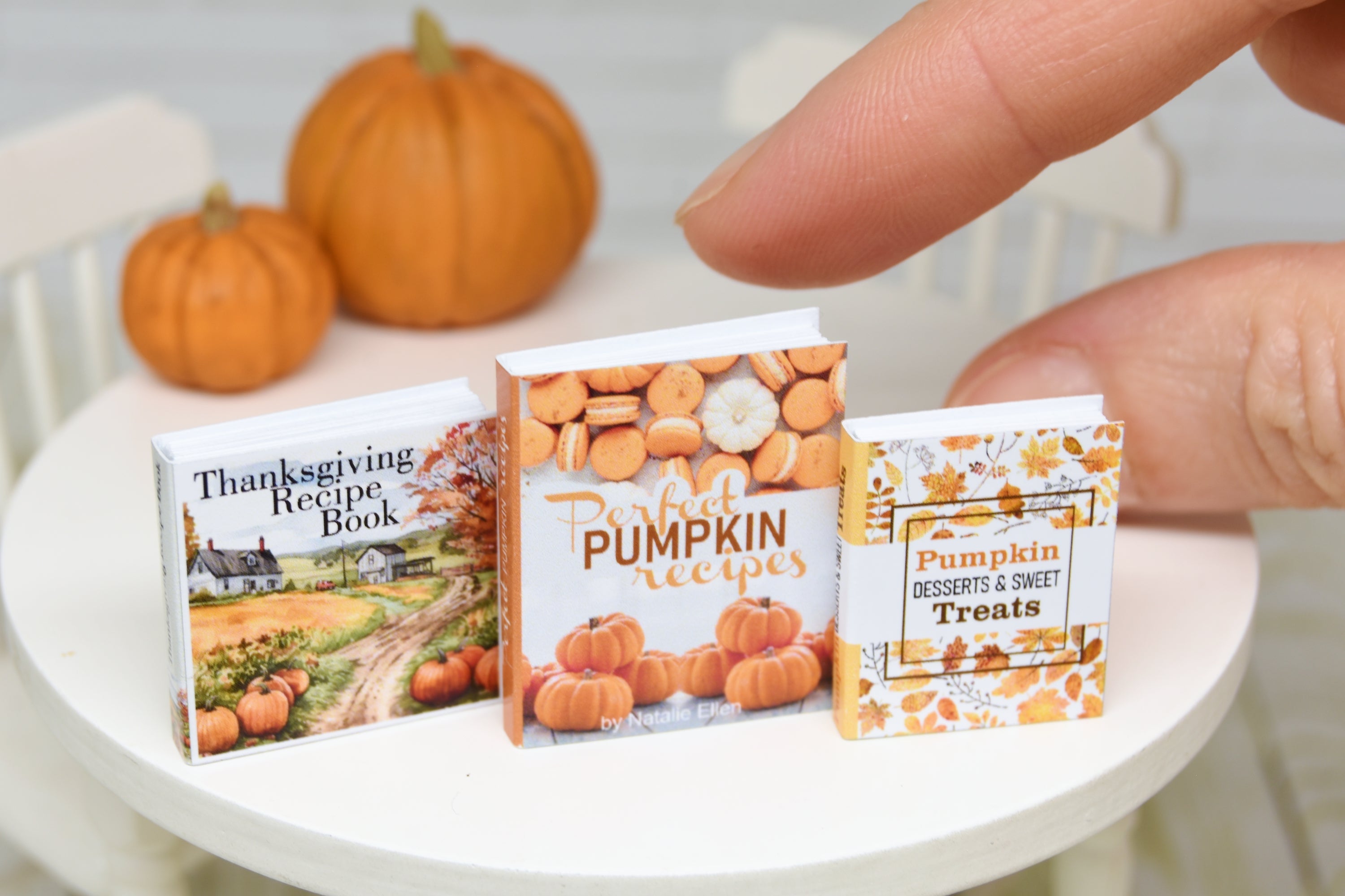 Books Set - 3pcs (1:12 scale) fall cooking