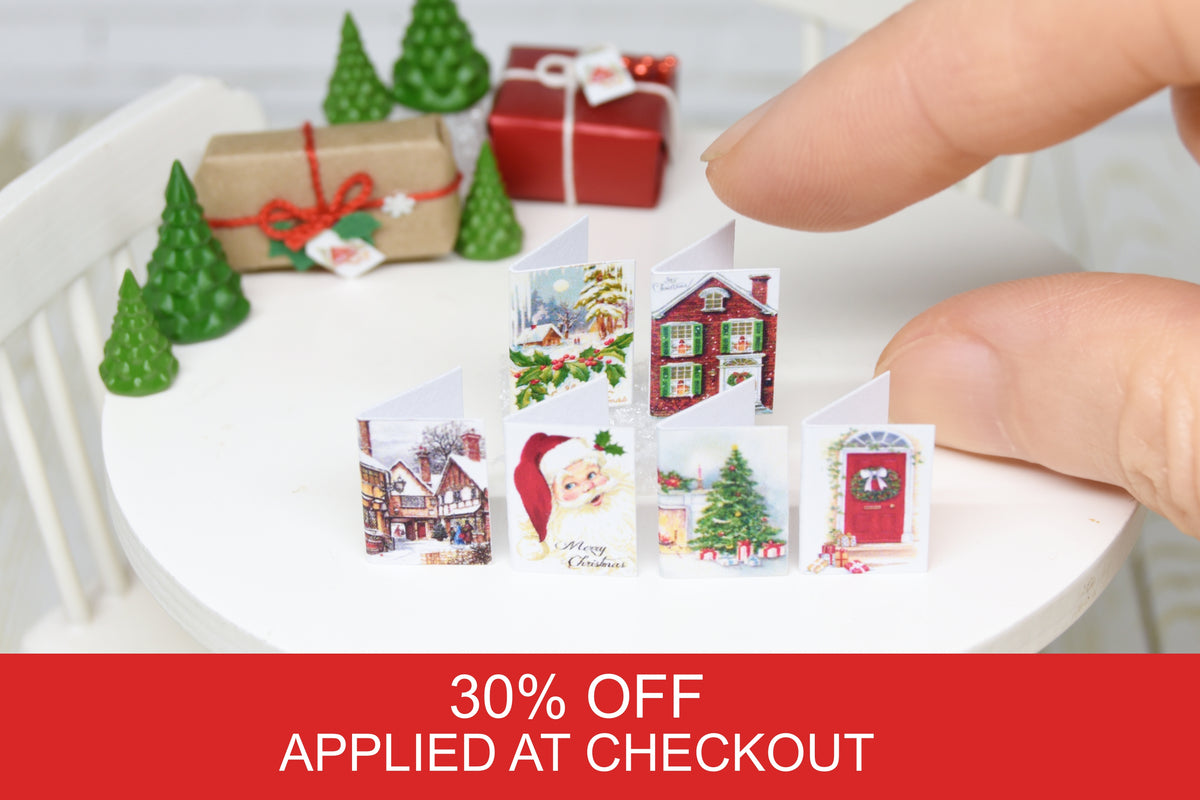 Christmas cards - 6 pcs (1:12 scale)
