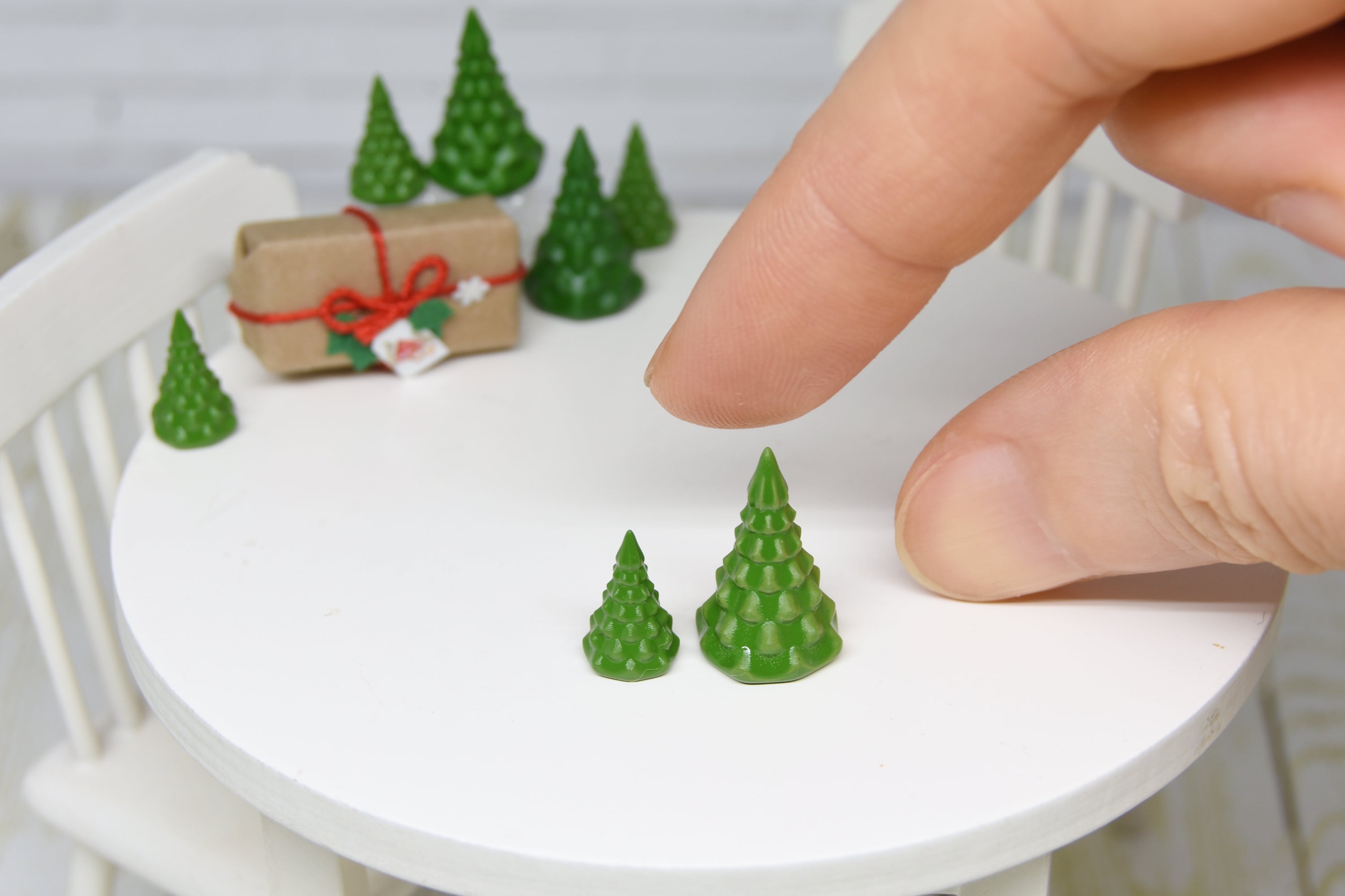 Mini Christmas Trees - set of 2, 4 or 6pcs (1:12 scale)