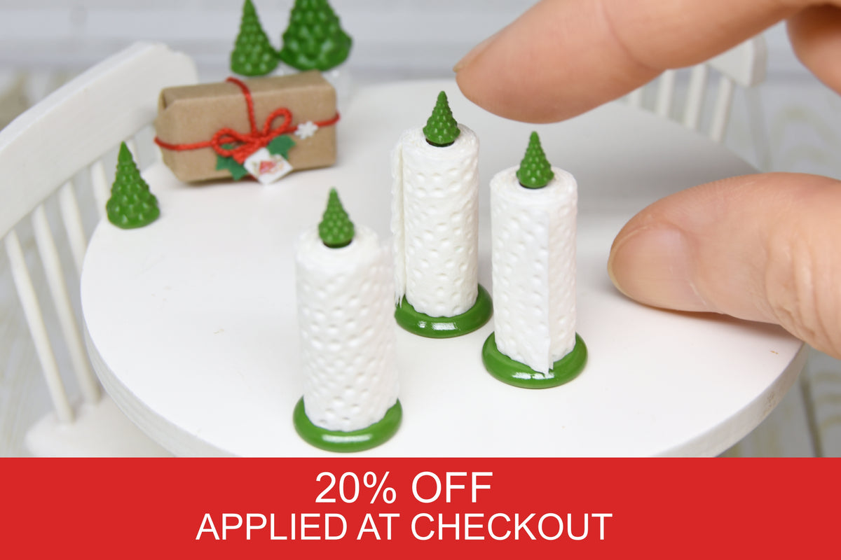 Christmas Towel Holder with little tree (1:12 scale)