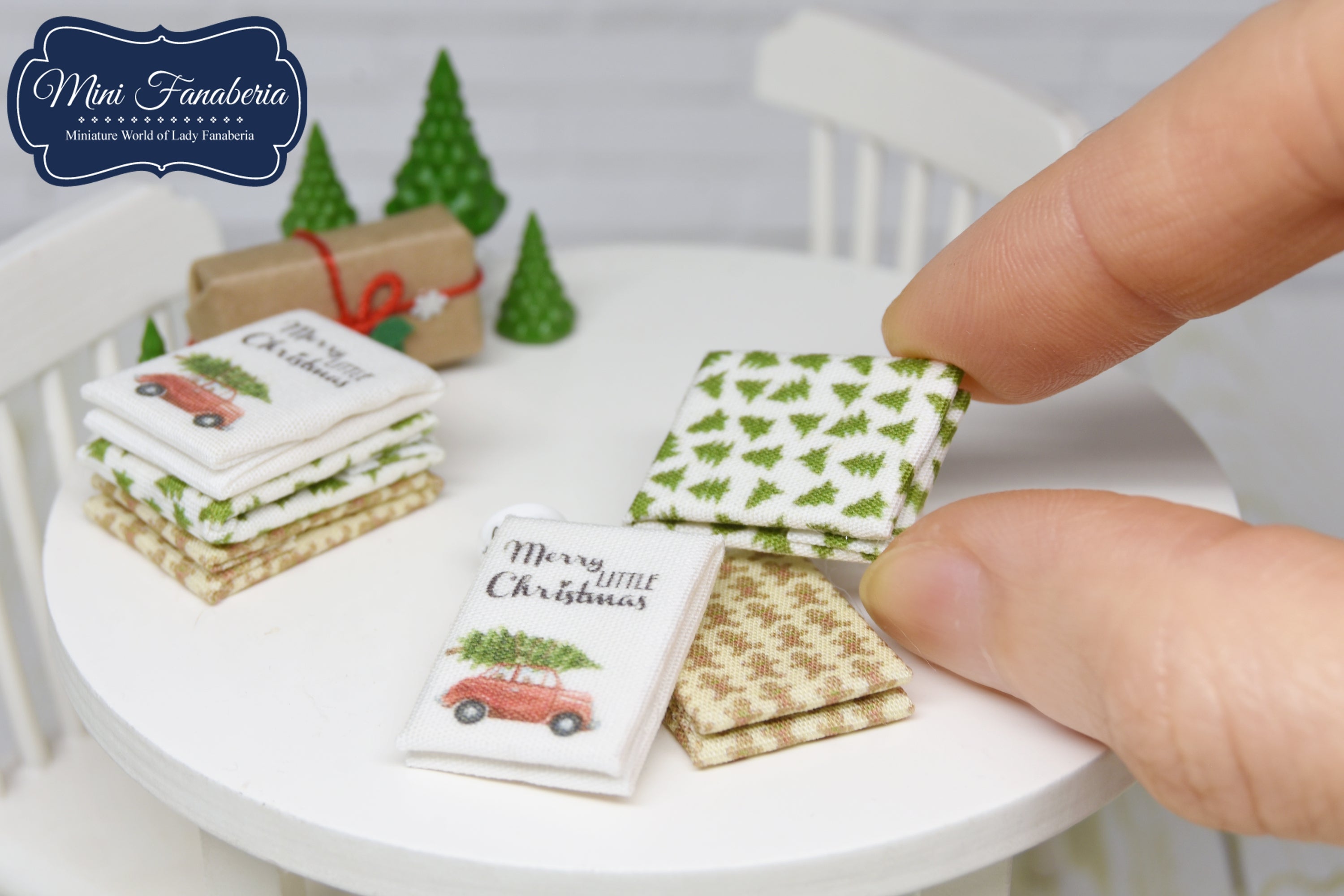 Christmas towel Set - 3pcs (1:12 scale)