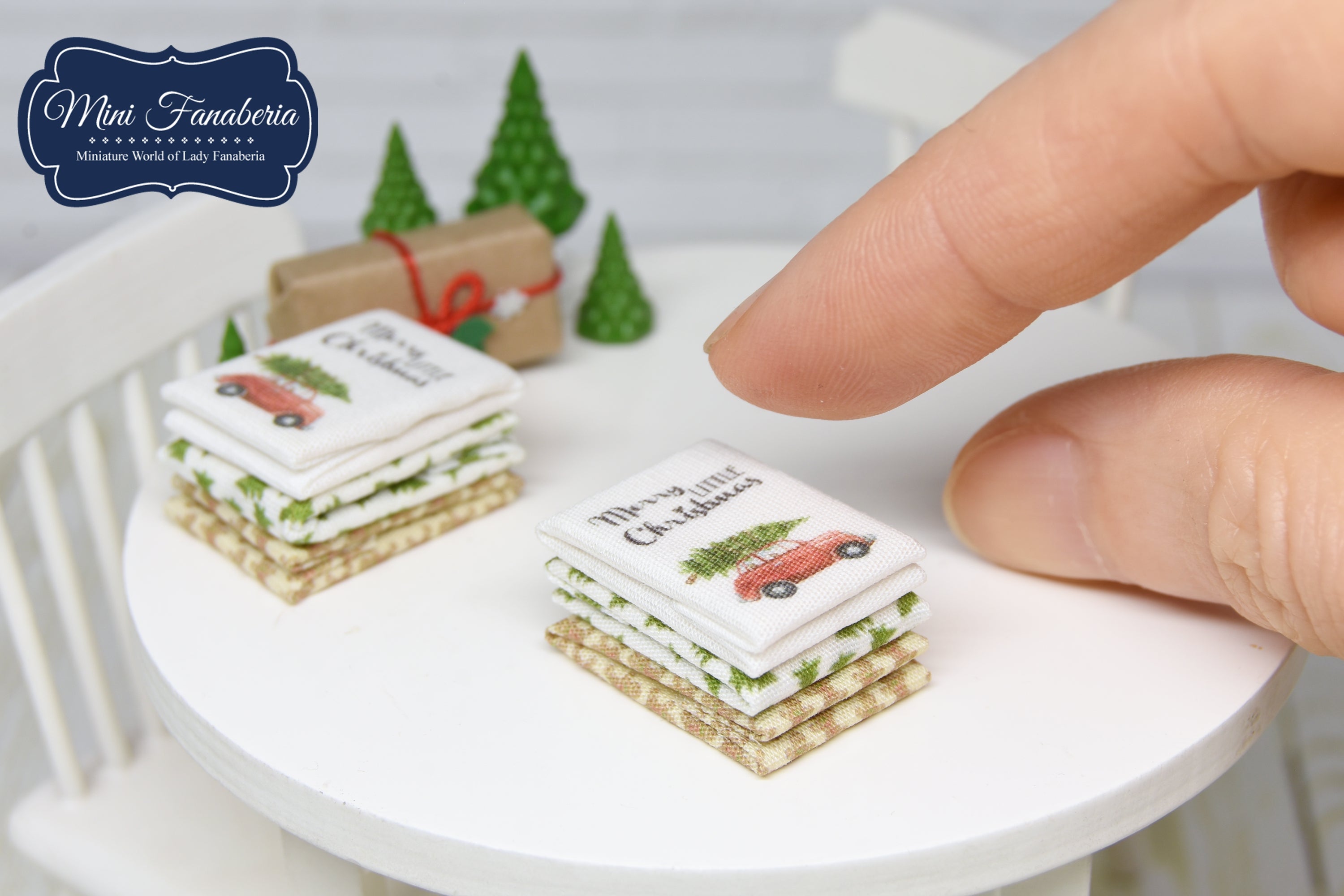 Christmas towel Set - 3pcs (1:12 scale)