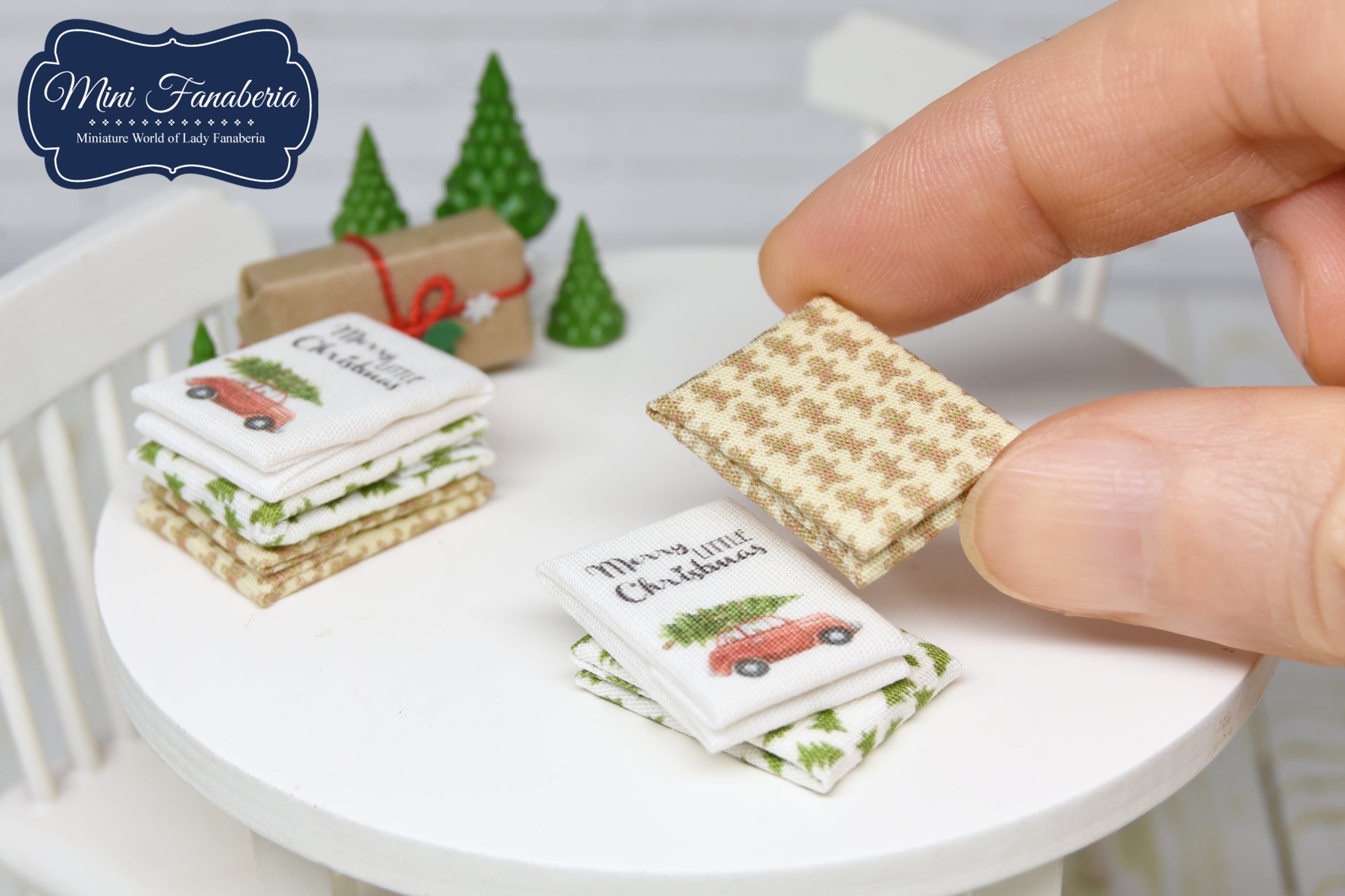 Christmas towel Set - 3pcs (1:12 scale)