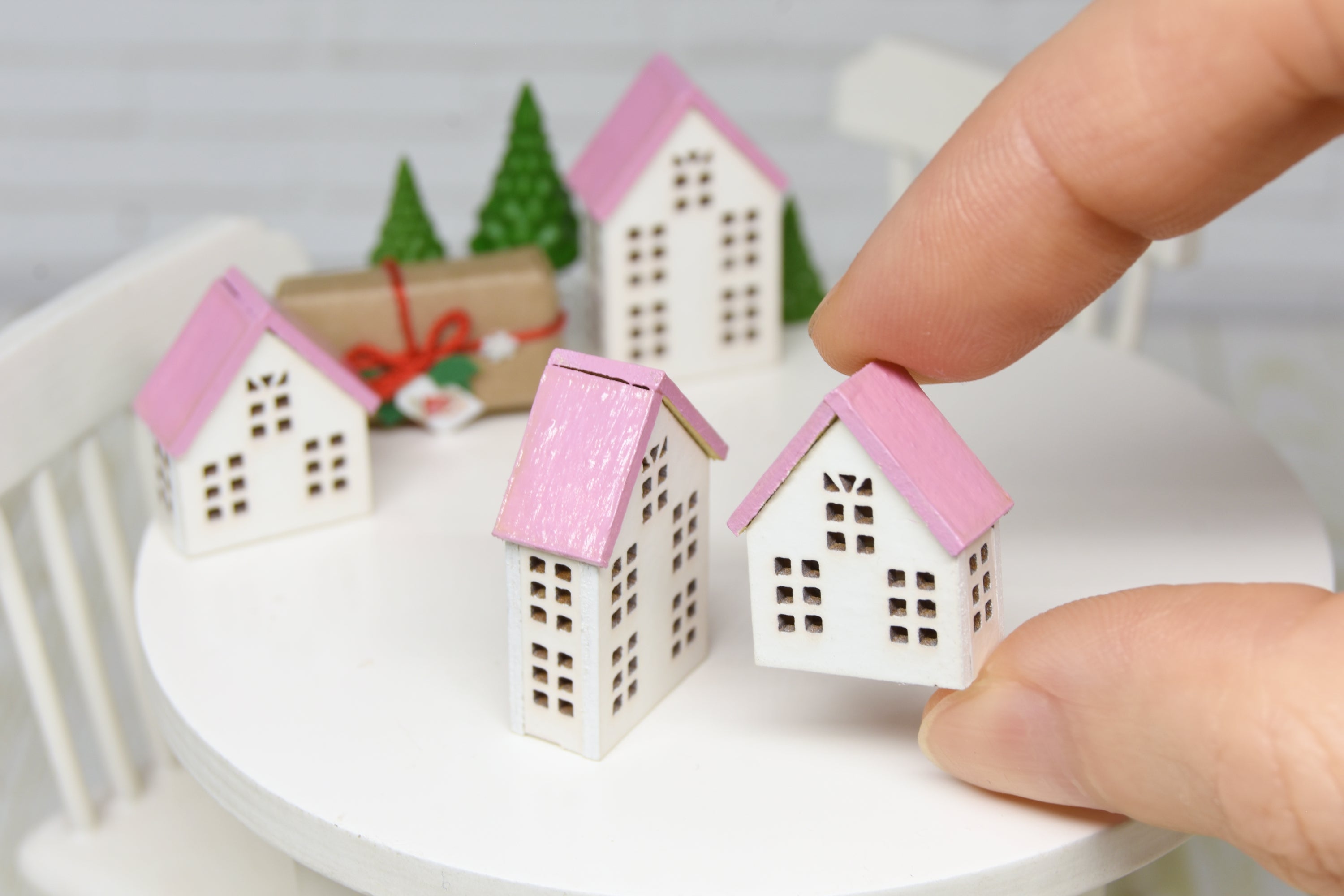 Christmas houses Set - 2pcs (1:12 scale)