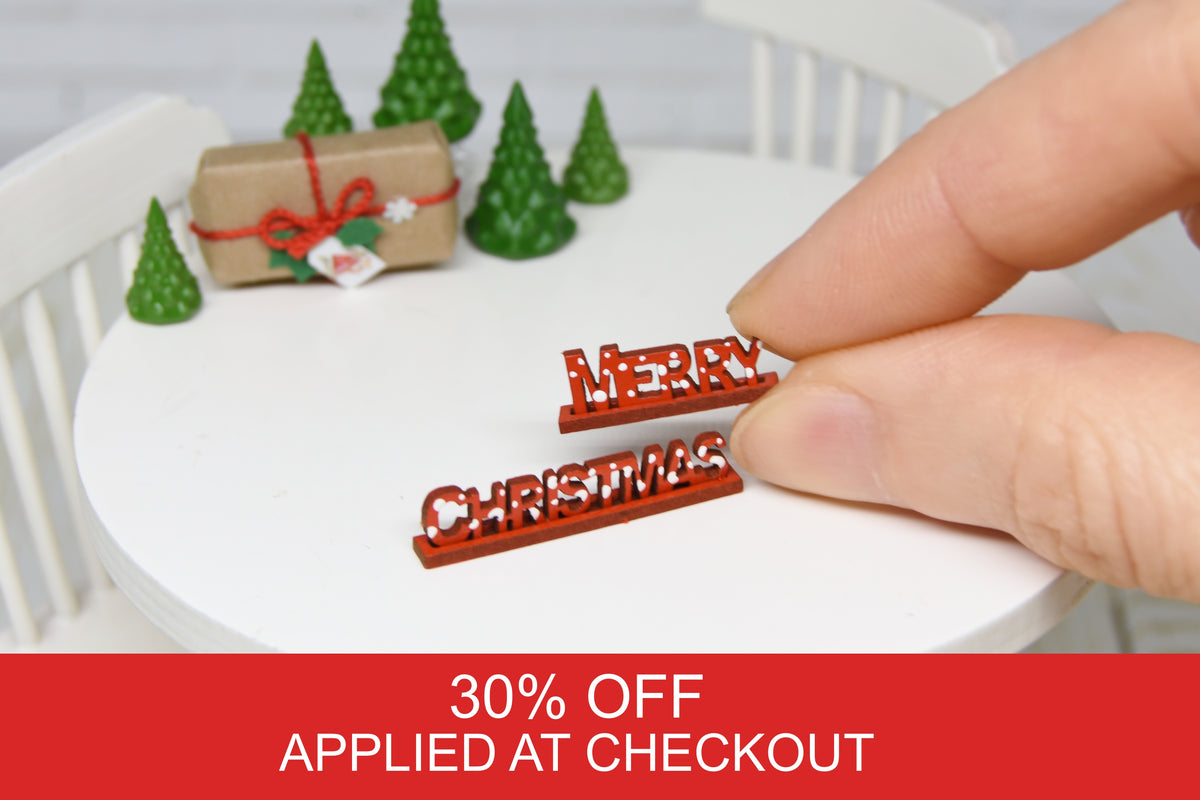 Merry Christmas red sign (1:12 scale)