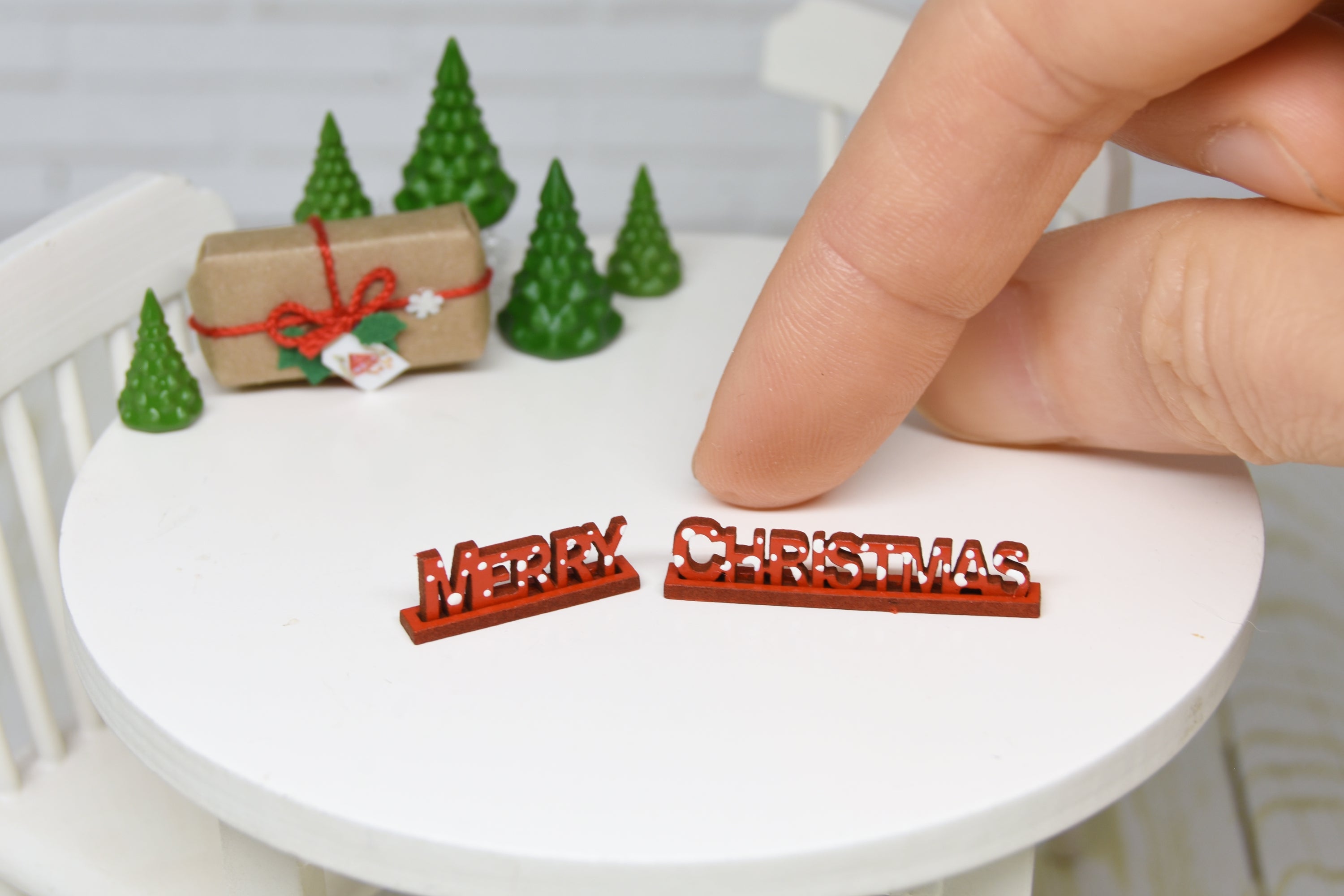 Merry Christmas red sign (1:12 scale)