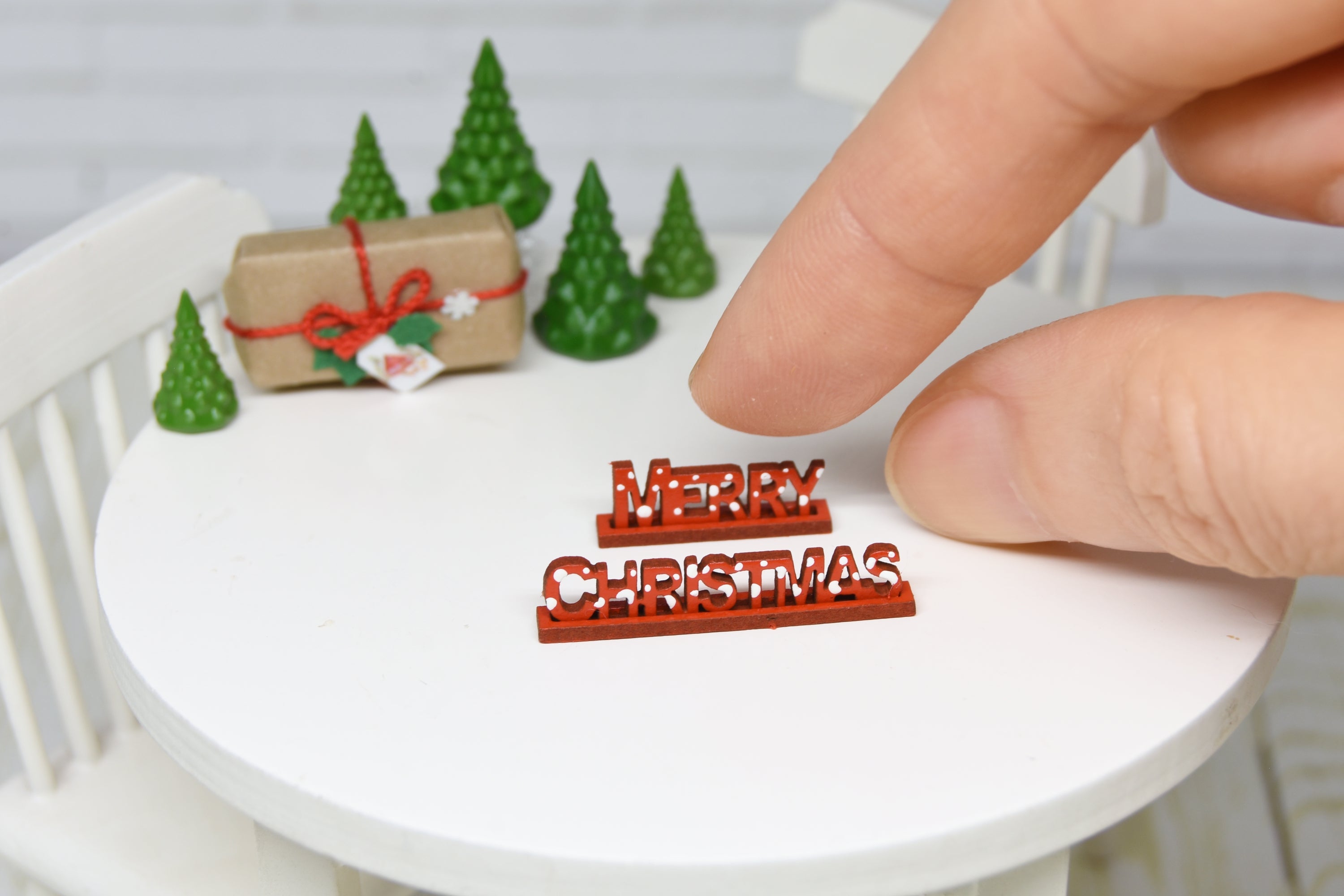 Merry Christmas red sign (1:12 scale)