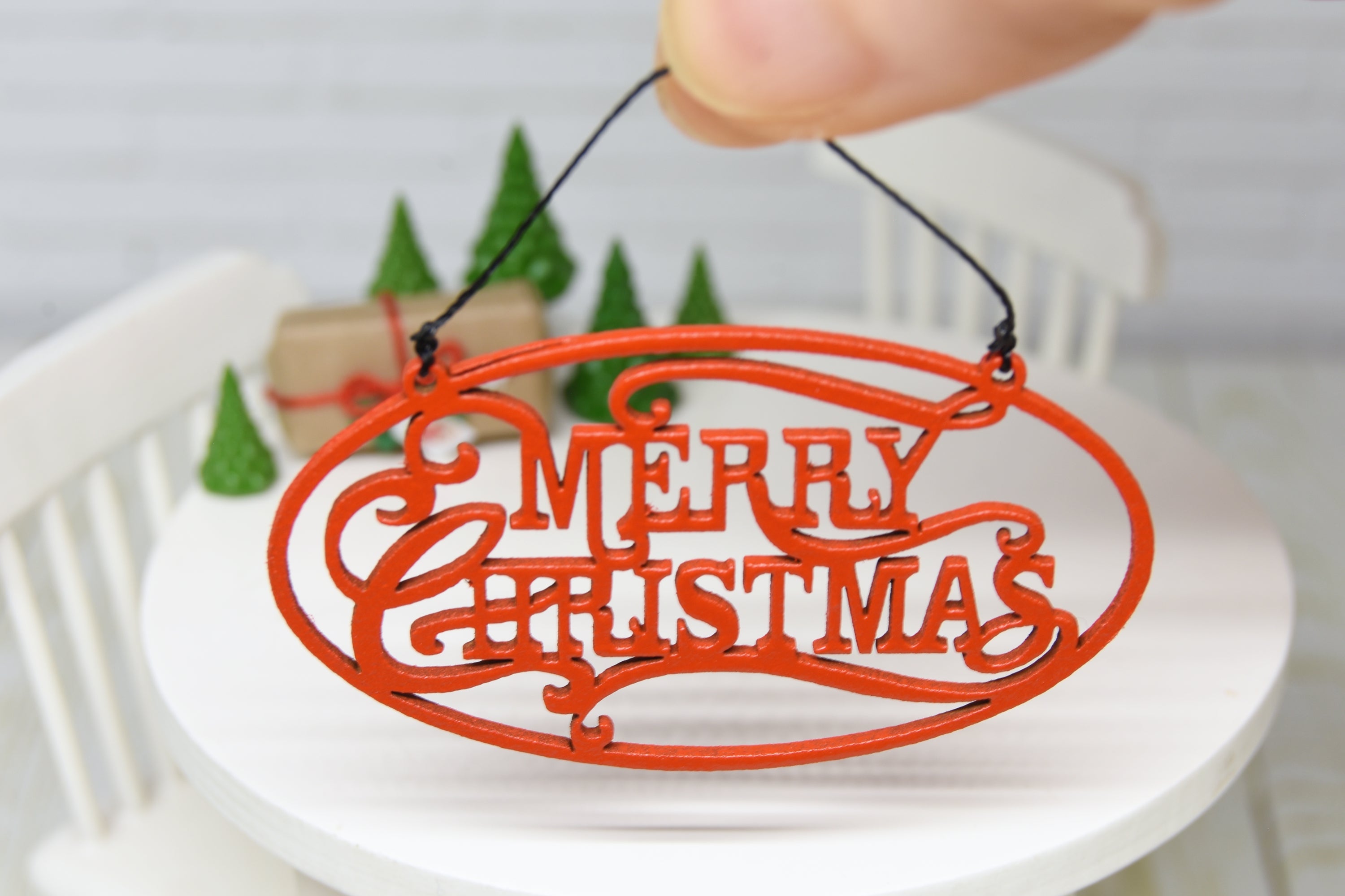 Merry Christmas hanging sign (1:12 scale)