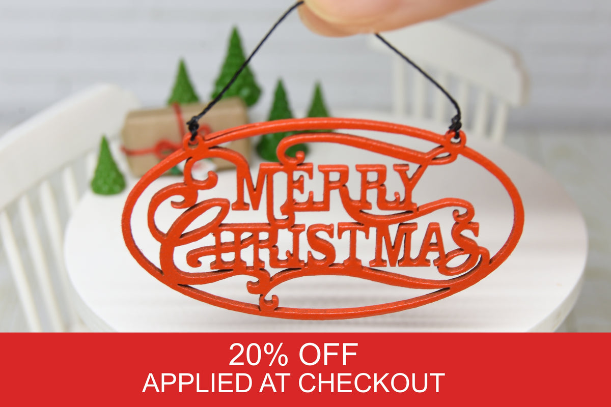 Merry Christmas hanging sign (1:12 scale)
