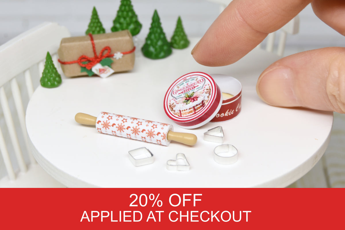 Cookie Cutters & Rolling Pin Set - (1:12 scale)