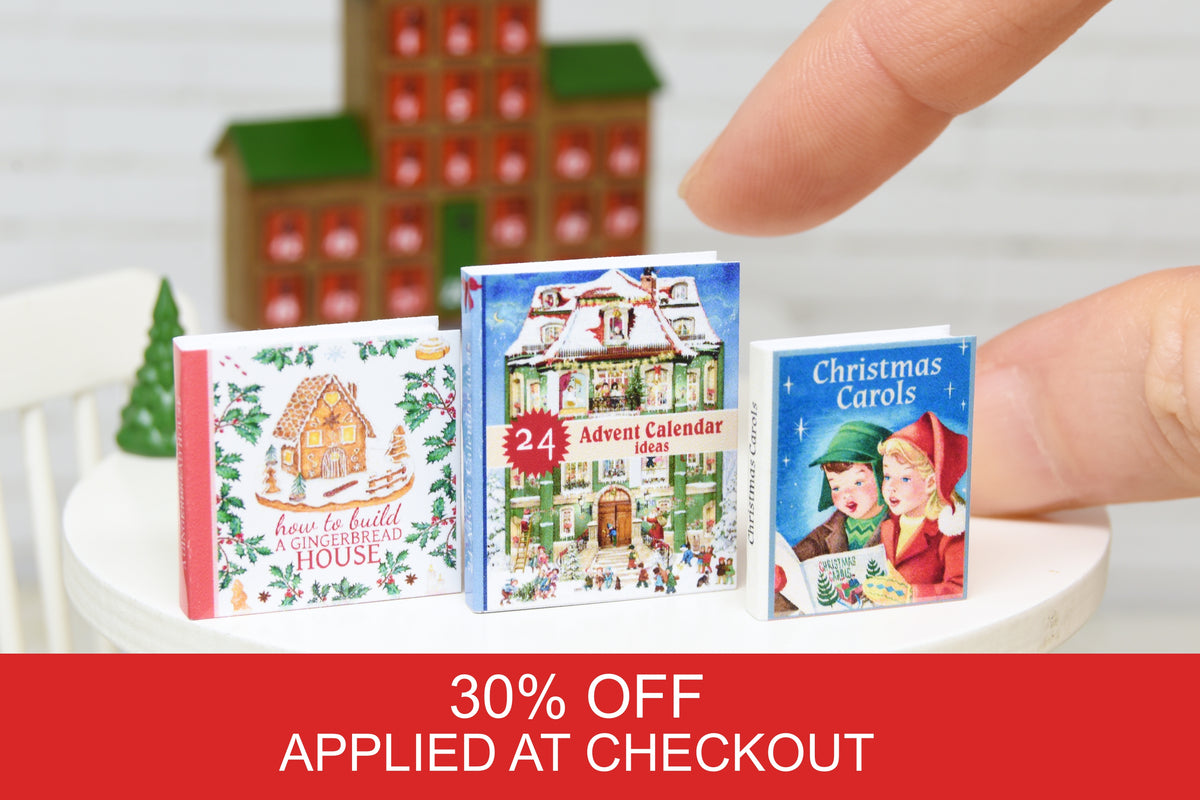 Books Set - 3pcs (1:12 scale) Christmas