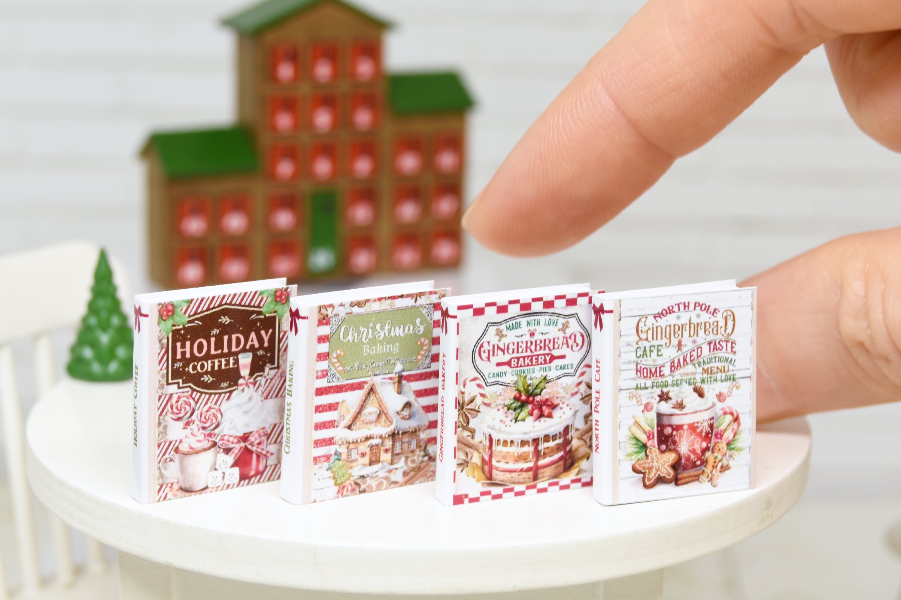 Books Set - 4pcs (1:12 scale) Christmas