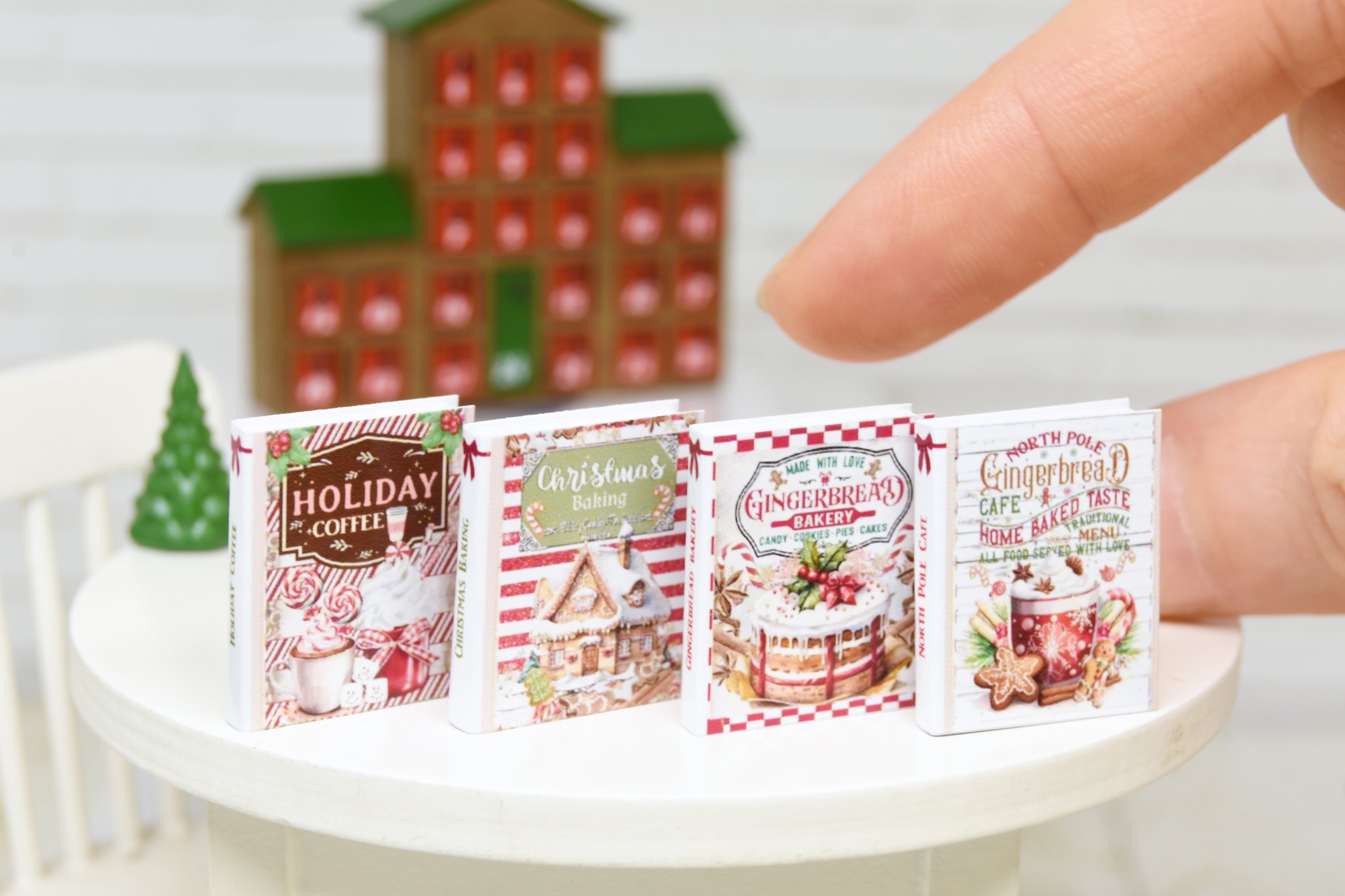 Books Set - 4pcs (1:12 scale) Christmas