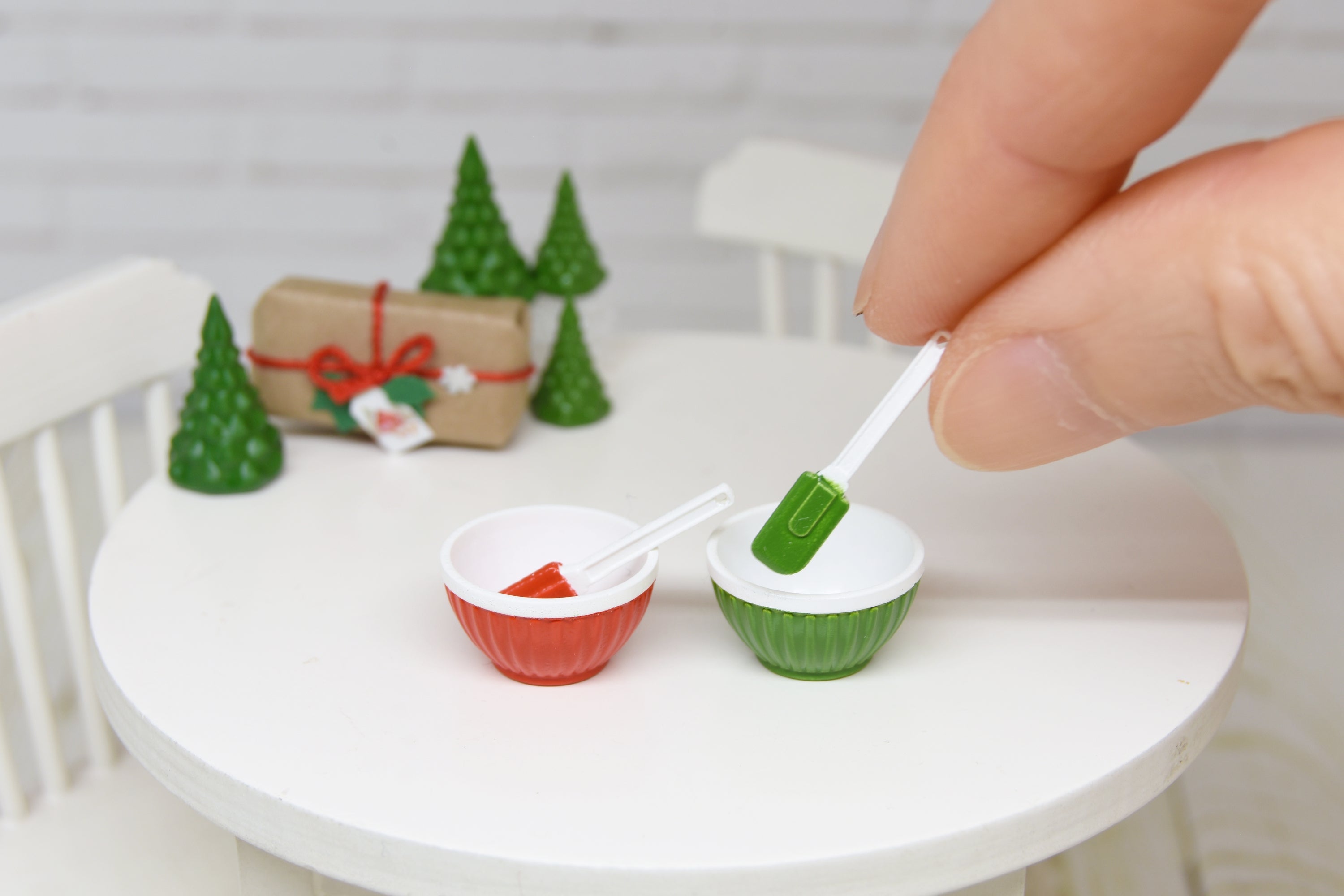 Bowl & cream spatula SET (1:12 scale)
