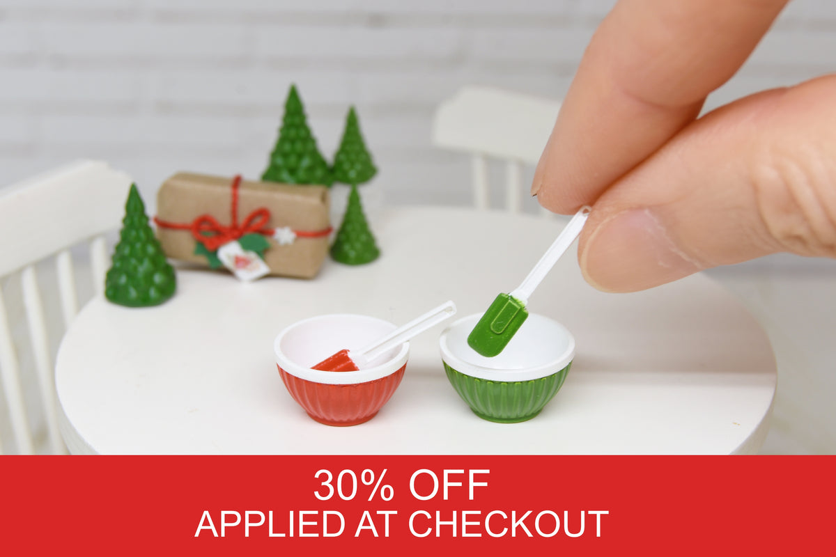 Bowl & cream spatula SET (1:12 scale)