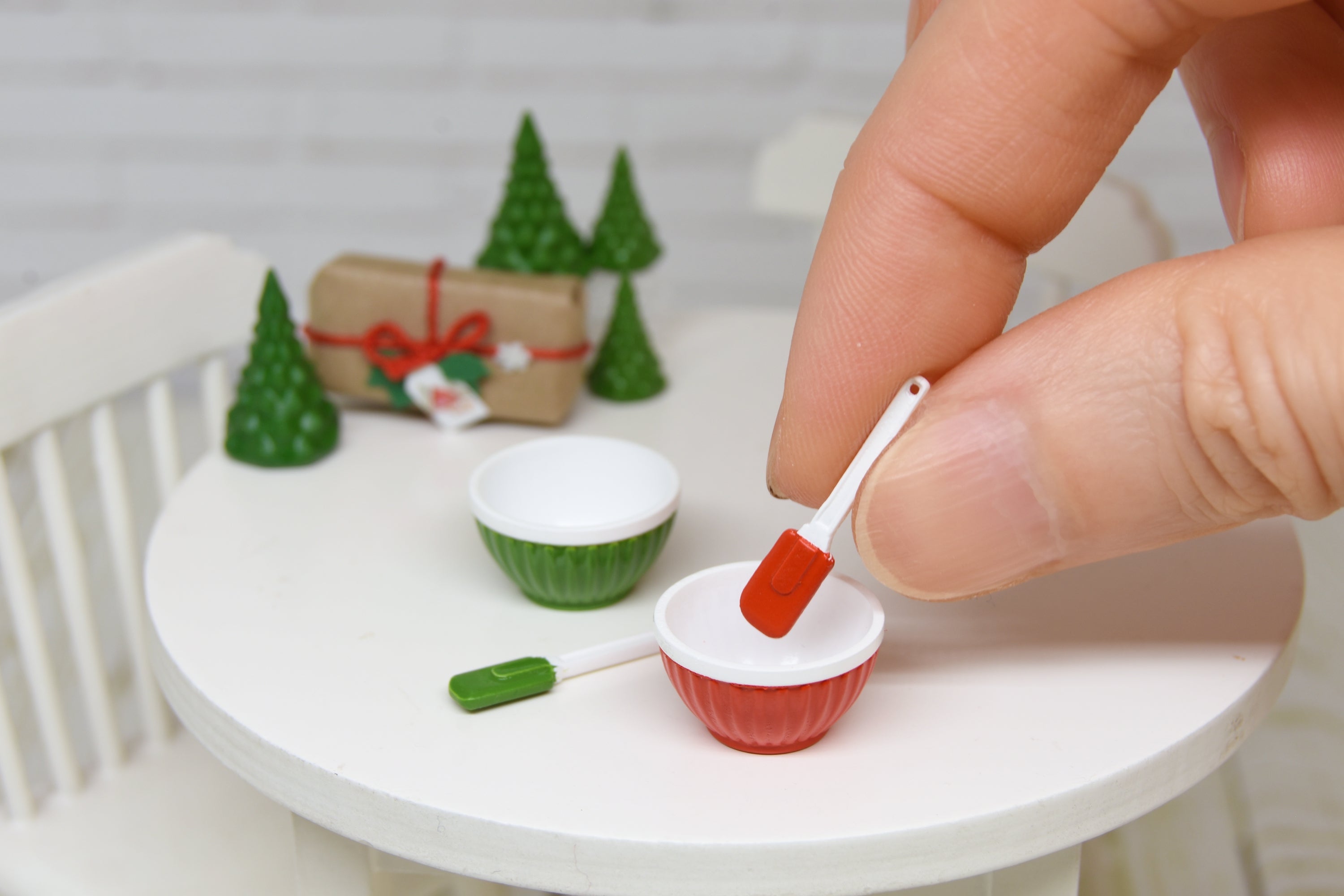 Bowl & cream spatula SET (1:12 scale)