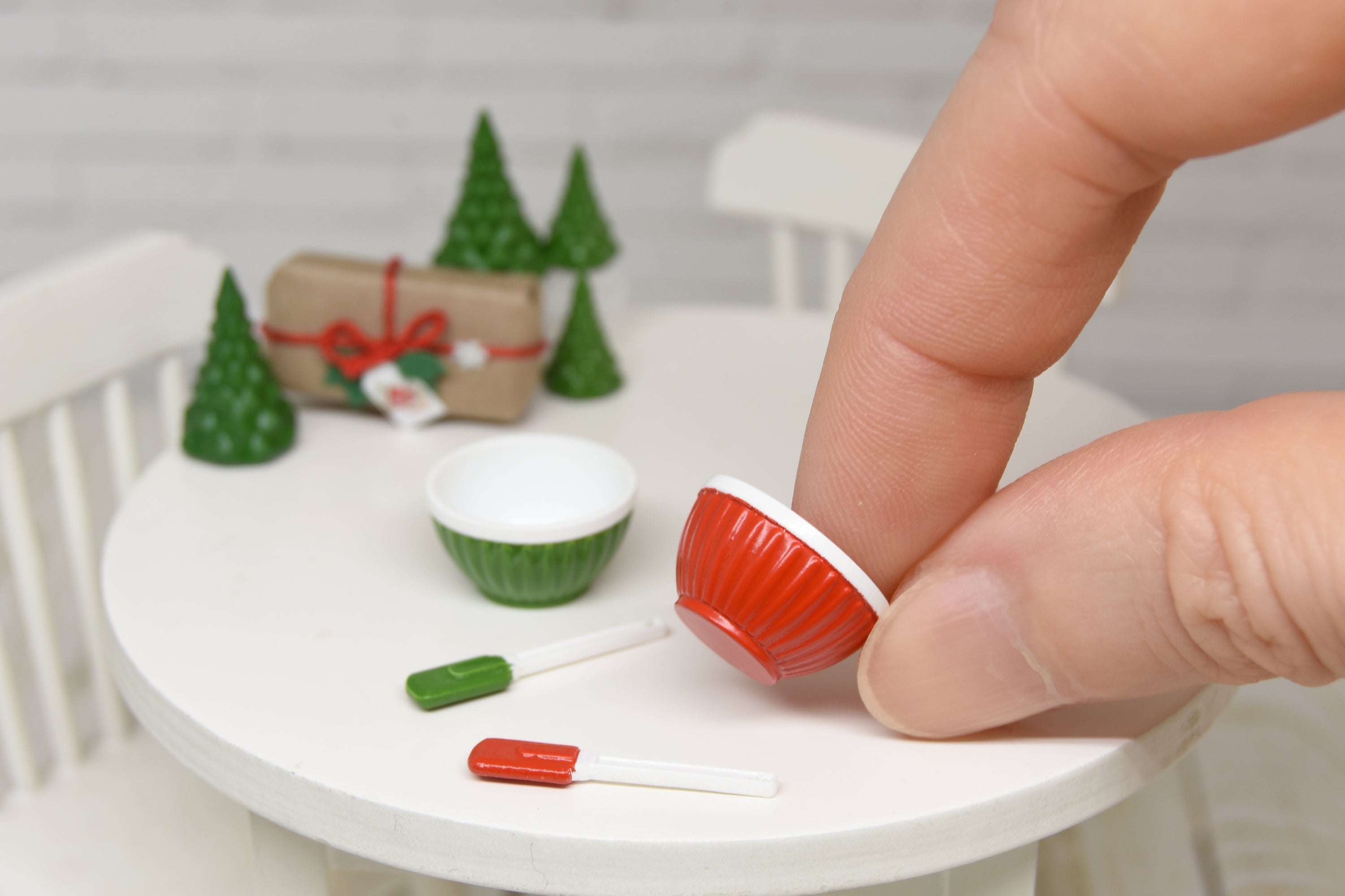 Bowl & cream spatula SET (1:12 scale)