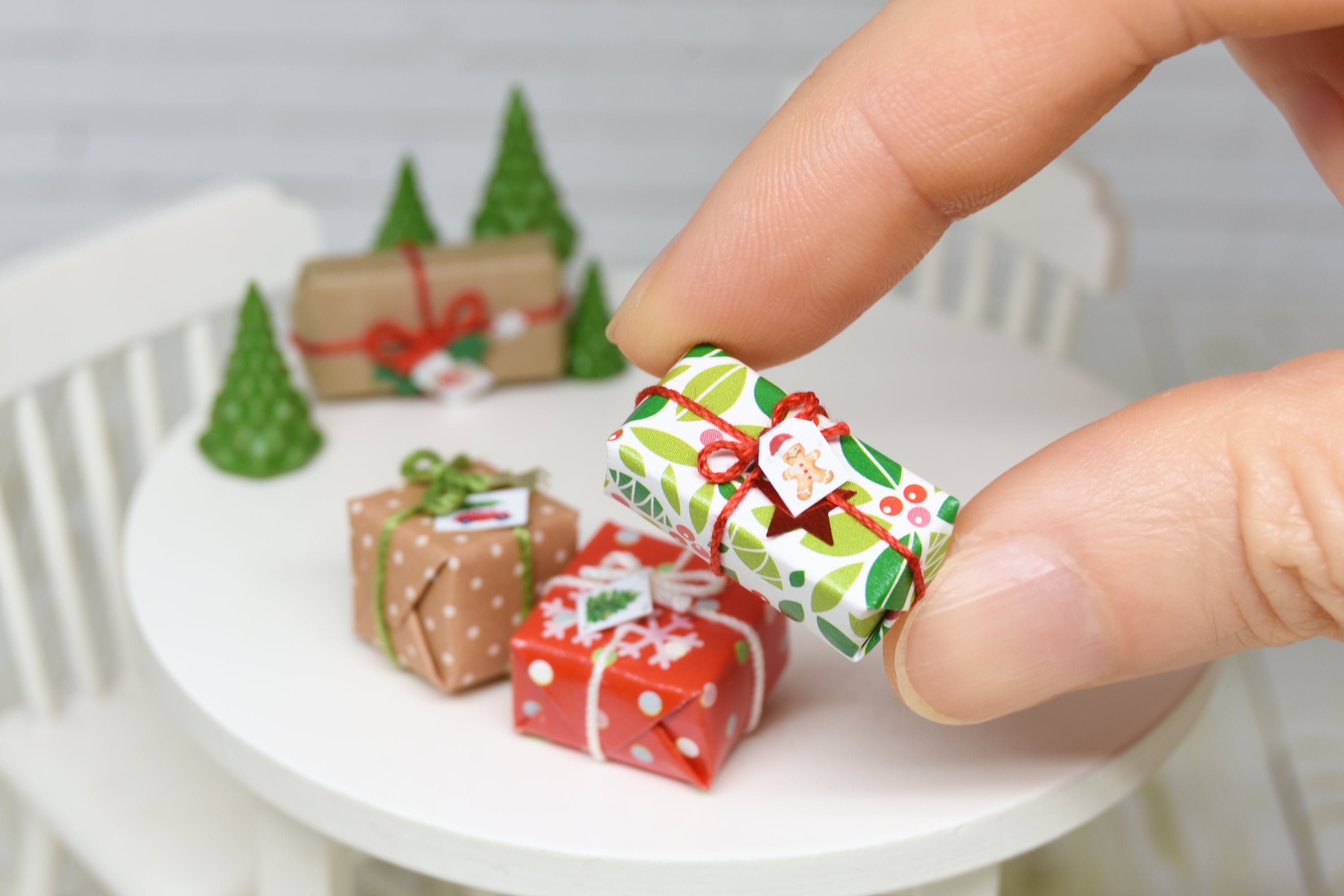Christmas Gifts Set of 3pcs (1:12 scale)