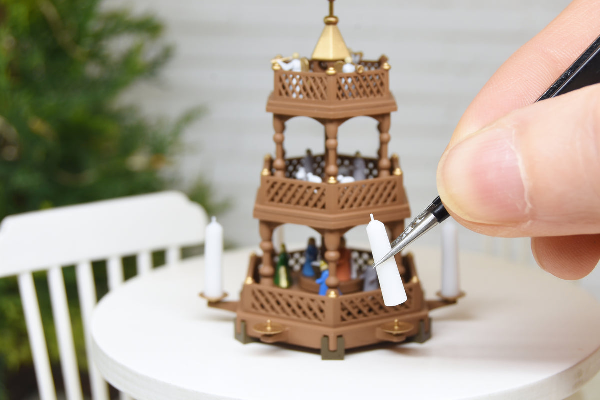 Christmas Pyramid with 18 hand painted figurines (1:12 scale)
