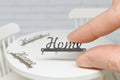 Metal "Home" Wall Rack (1:12 scale) stainless steel