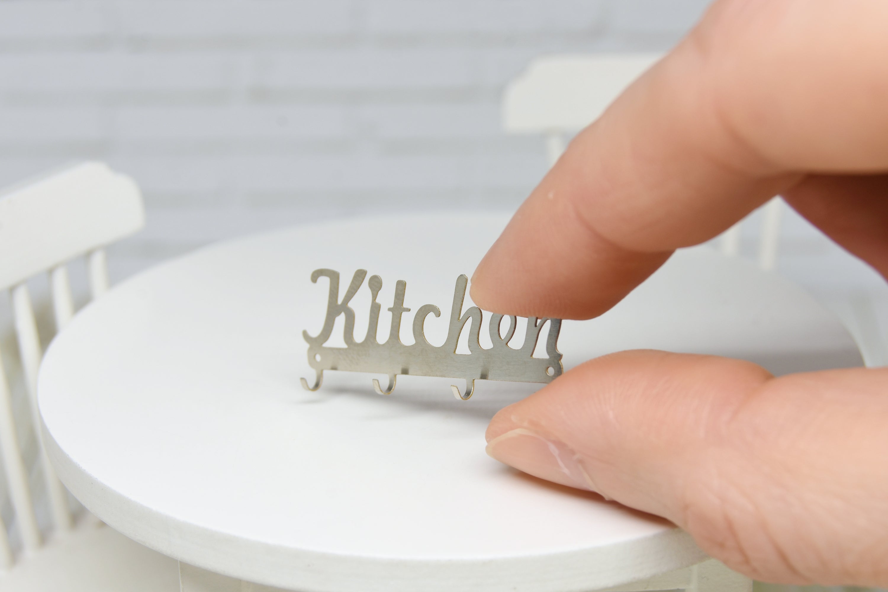 Metal "Kitchen" Wall Rack (1:12 scale) stainless steel