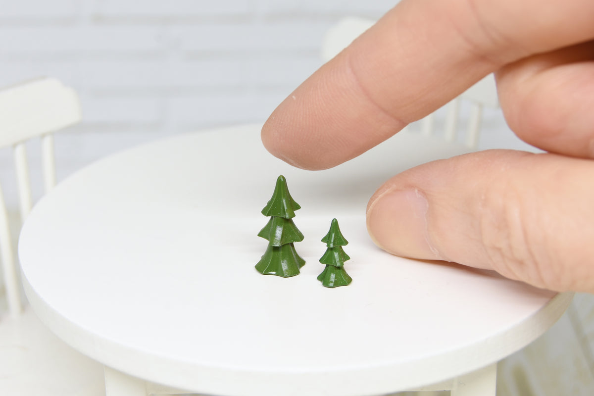 Mini Christmas Trees - set of 2pcs (1:12 scale)