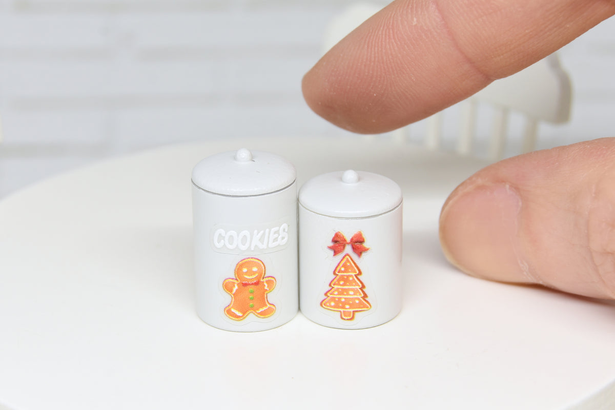 Container Set - 2pcs- with removable lids (1:12 scale) Christmas