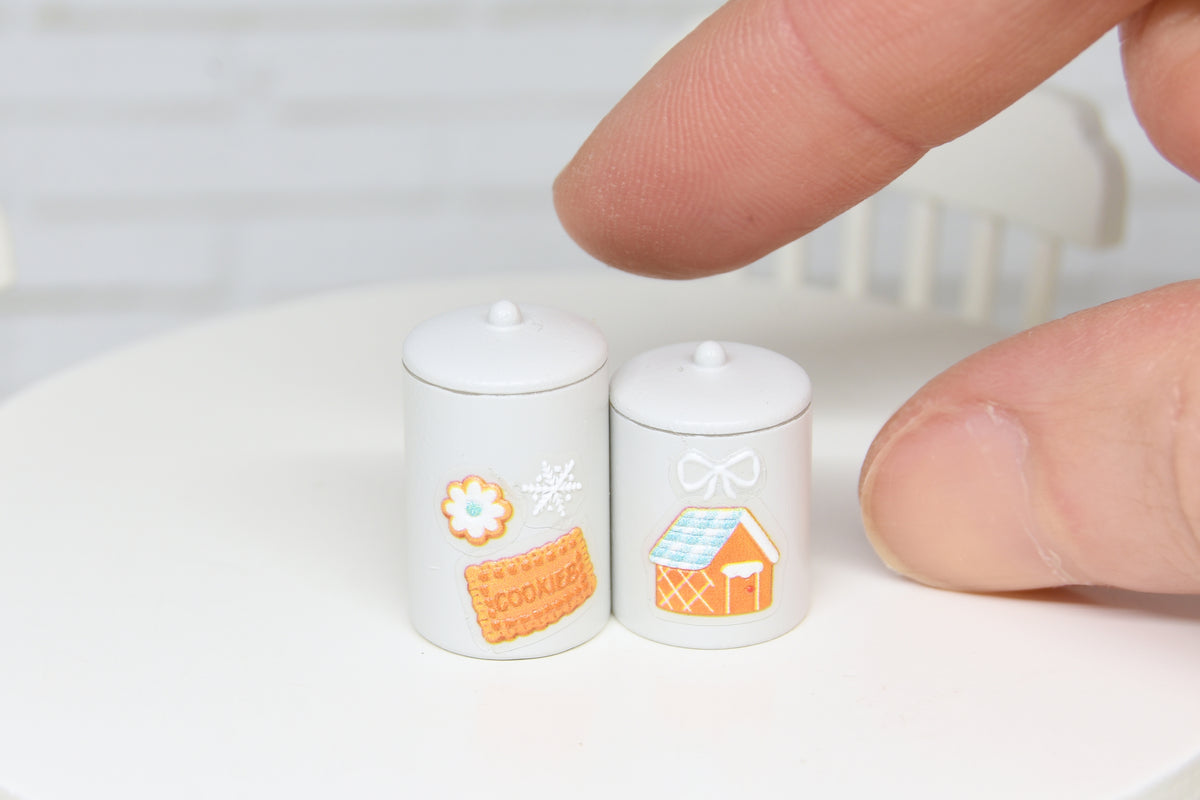 Container Set - 2pcs- with removable lids (1:12 scale) Christmas