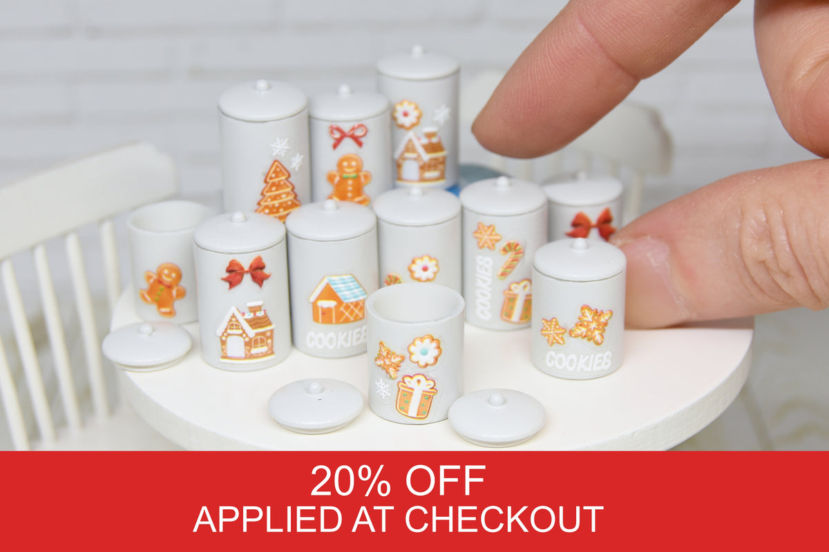 Container Set - 2pcs- with removable lids (1:12 scale) Christmas