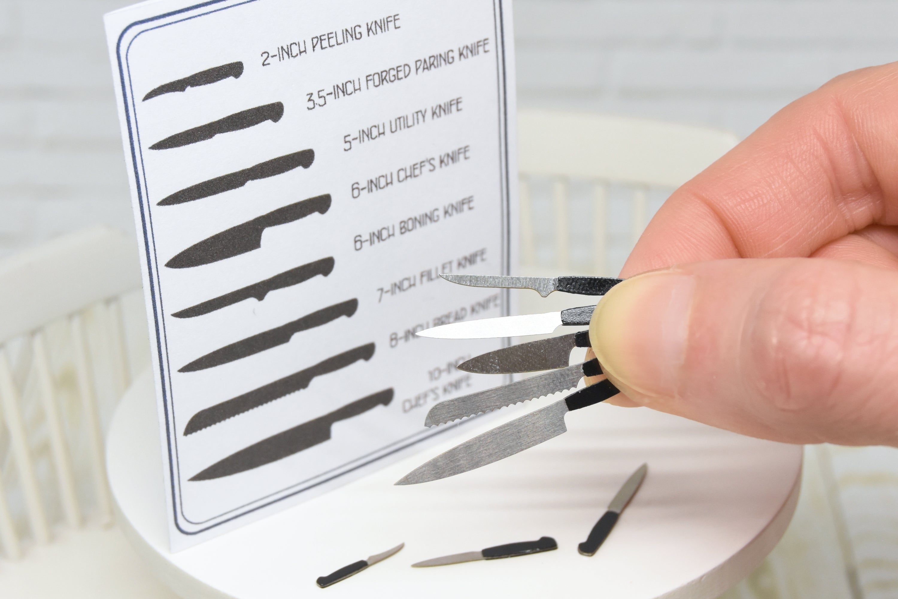 Metal knives Set - 8 pcs (1:12 scale)