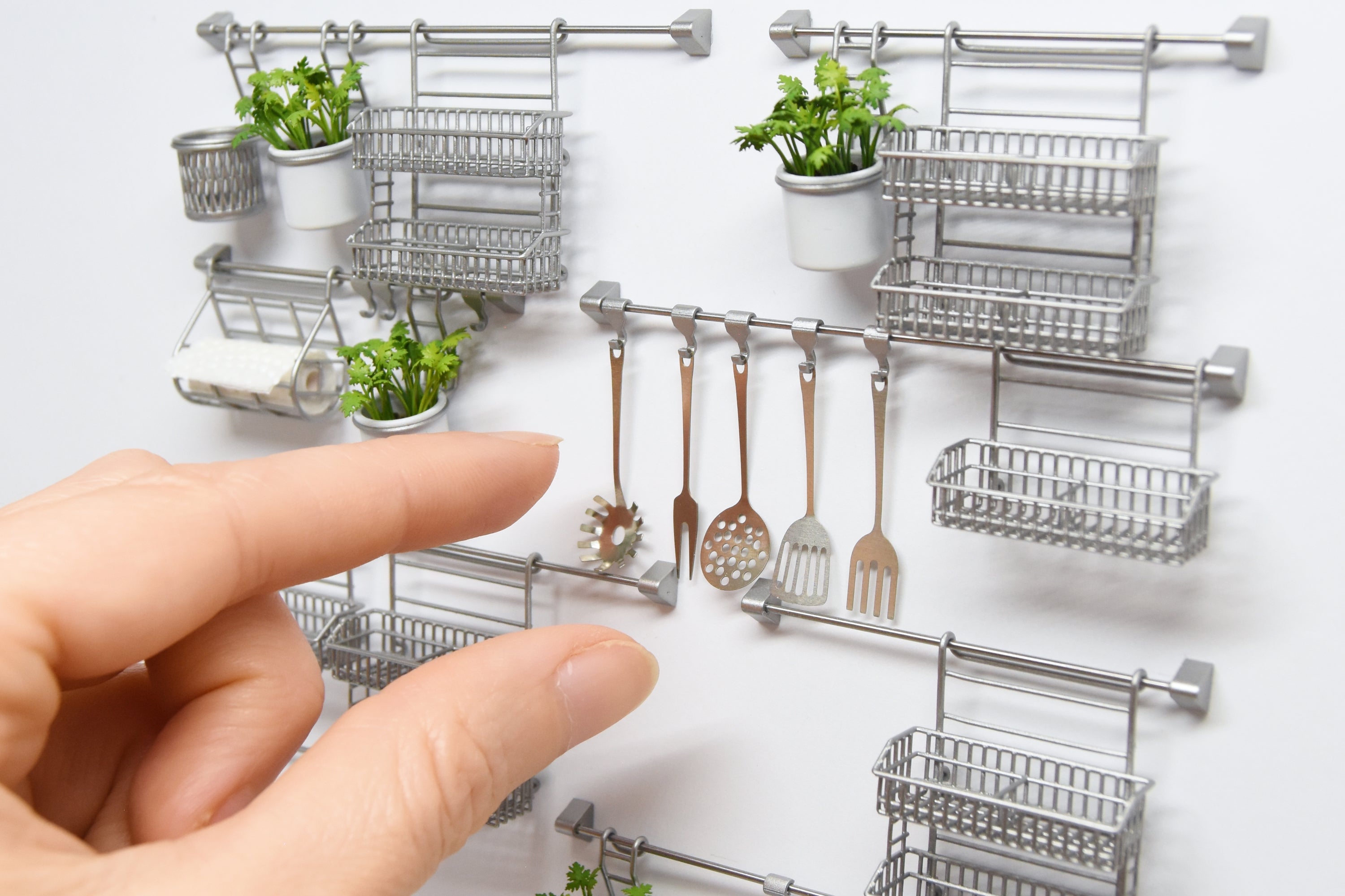 Metal Utensils Set - 5pcs (1:12 scale) stainless steel