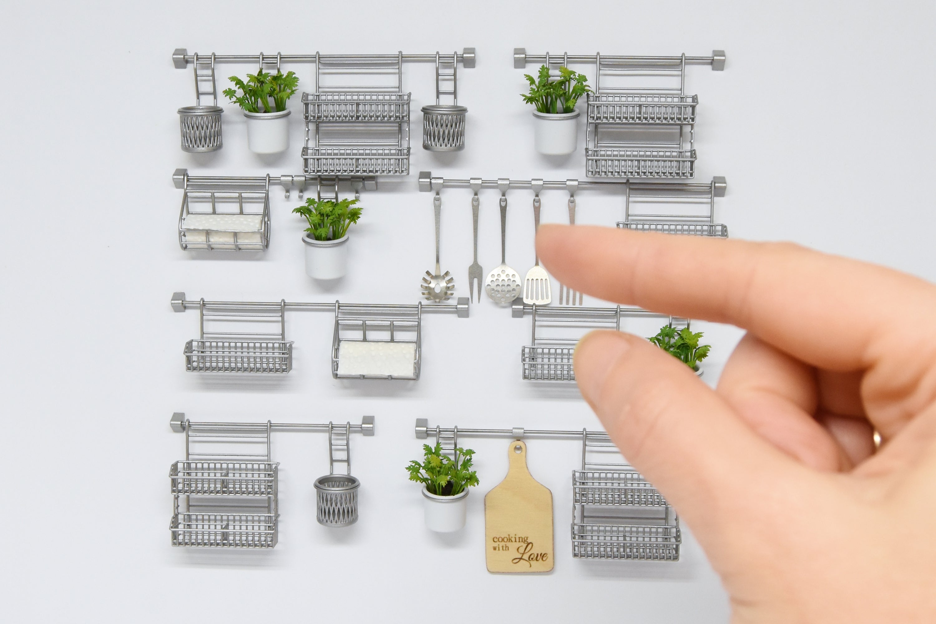 Metal Utensils Set - 5pcs (1:12 scale) stainless steel