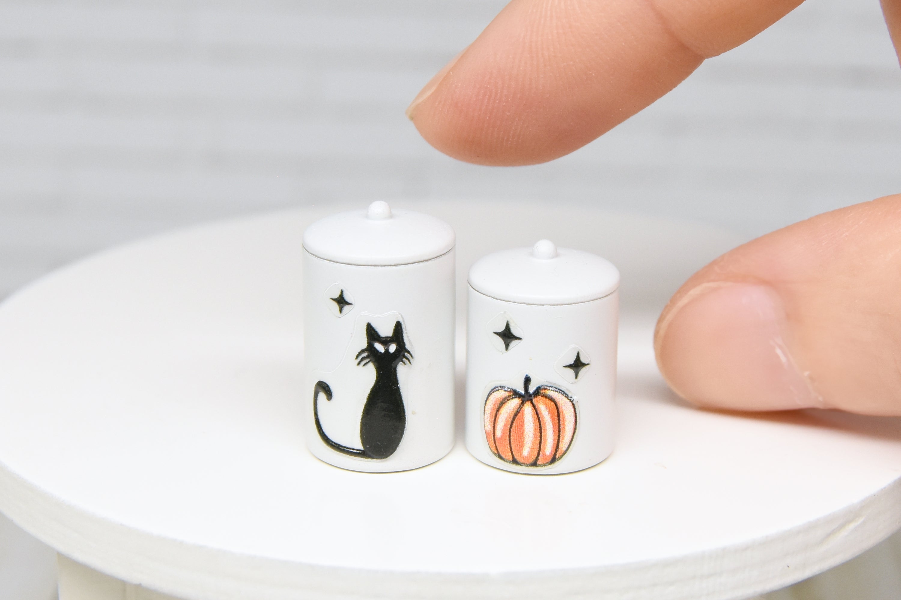 Container Set - 2pcs- with removable lids (1:12 scale) Halloween (Kopia)