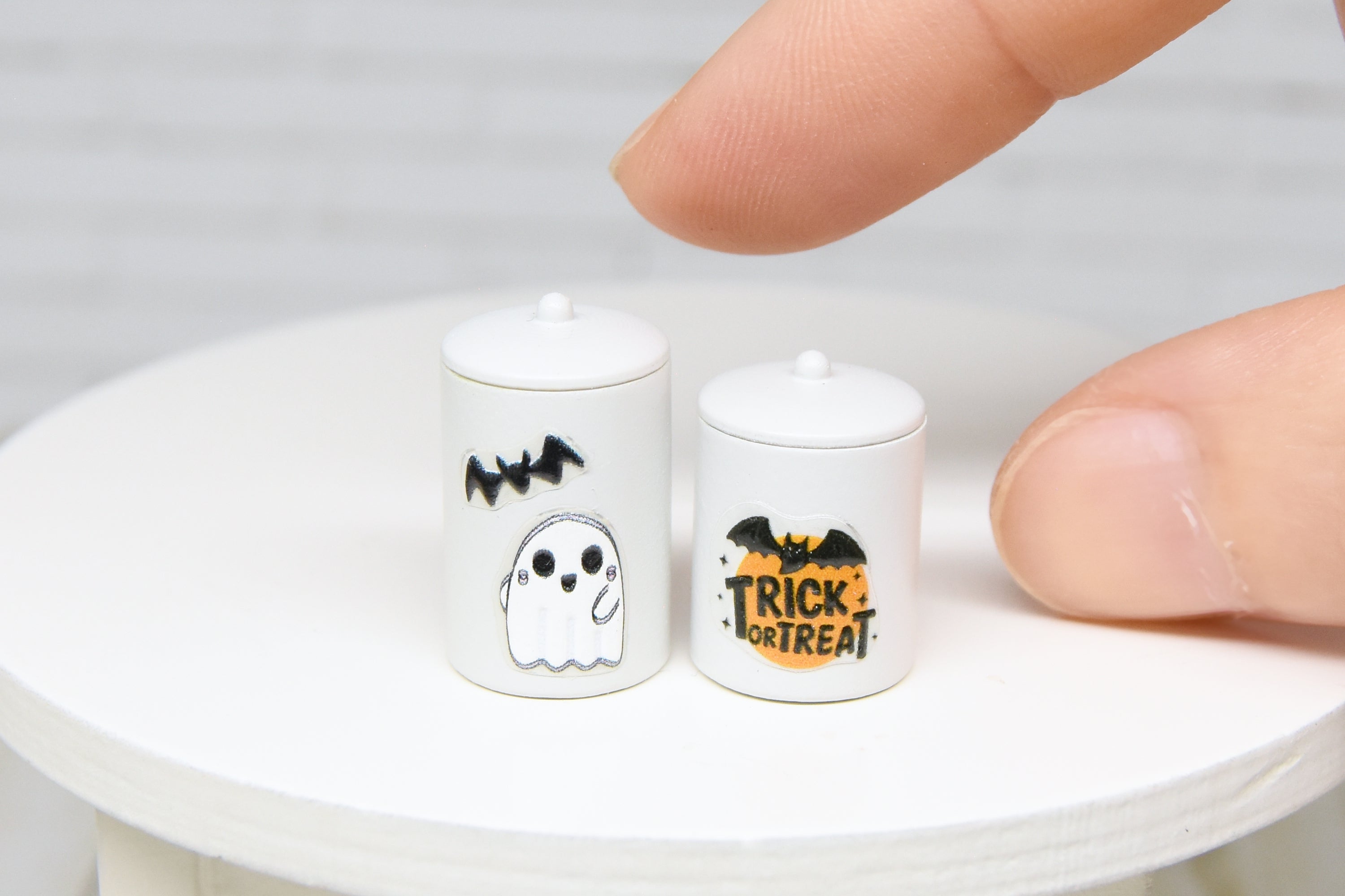 Container Set - 2pcs- with removable lids (1:12 scale) Halloween (Kopia)