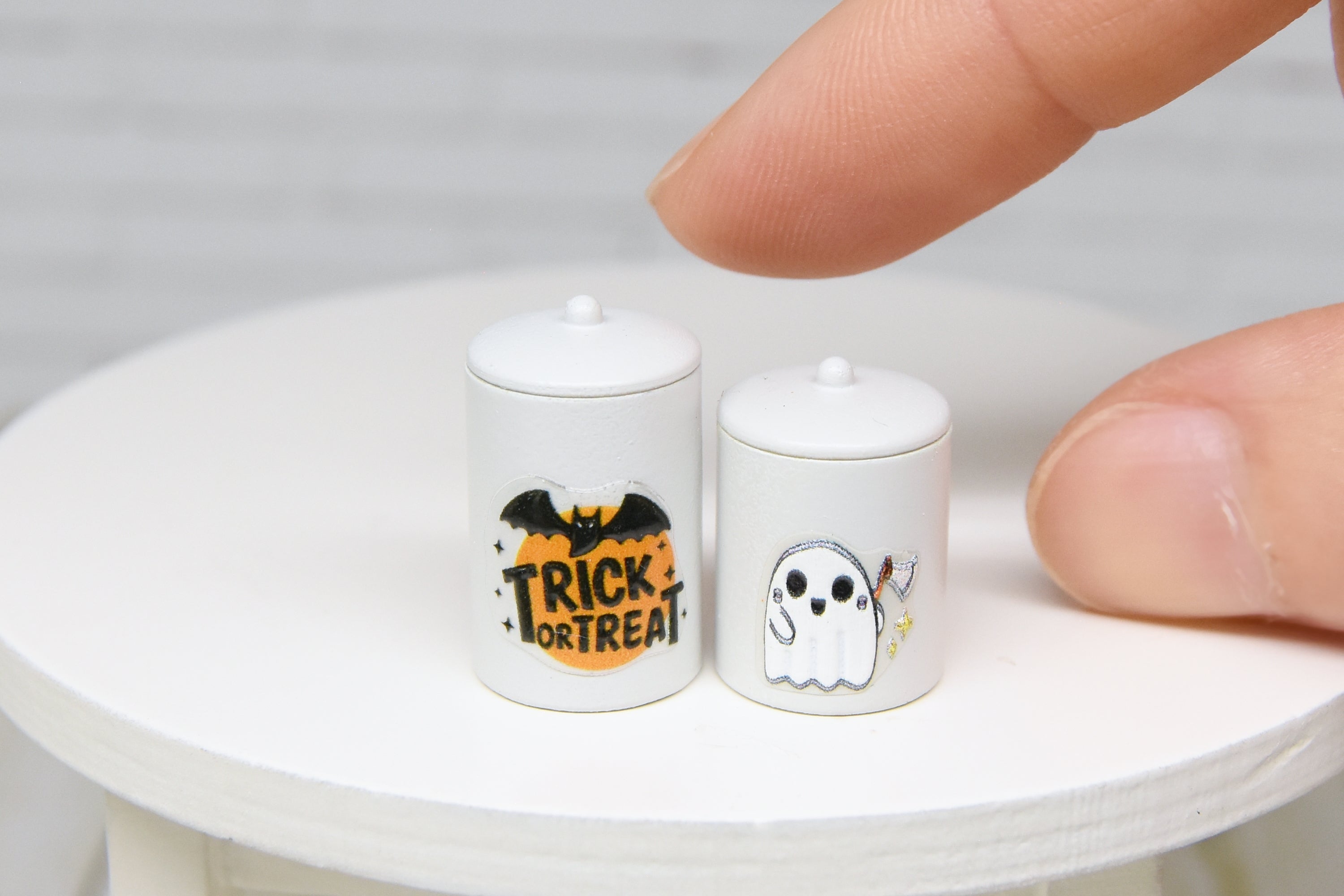 Container Set - 2pcs- with removable lids (1:12 scale) Halloween (Kopia)
