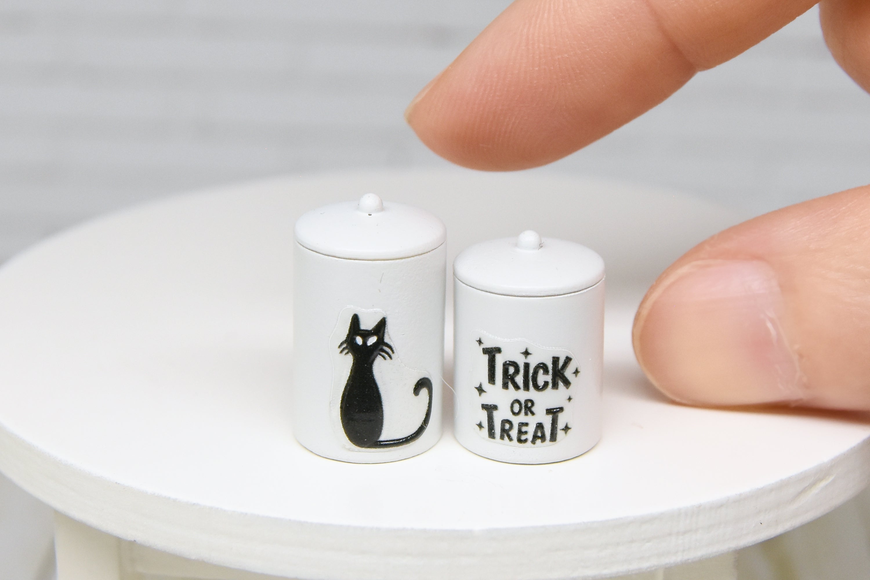 Container Set - 2pcs- with removable lids (1:12 scale) Halloween (Kopia)